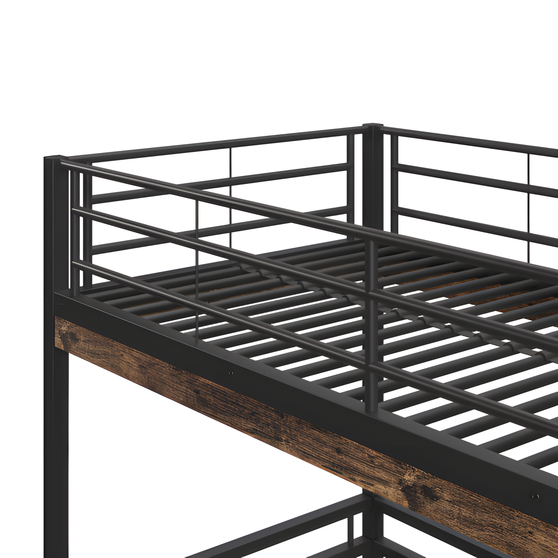 "ALTO" – Hochbett 90×200 cm mit Schreibtisch & Regal in Schwarz