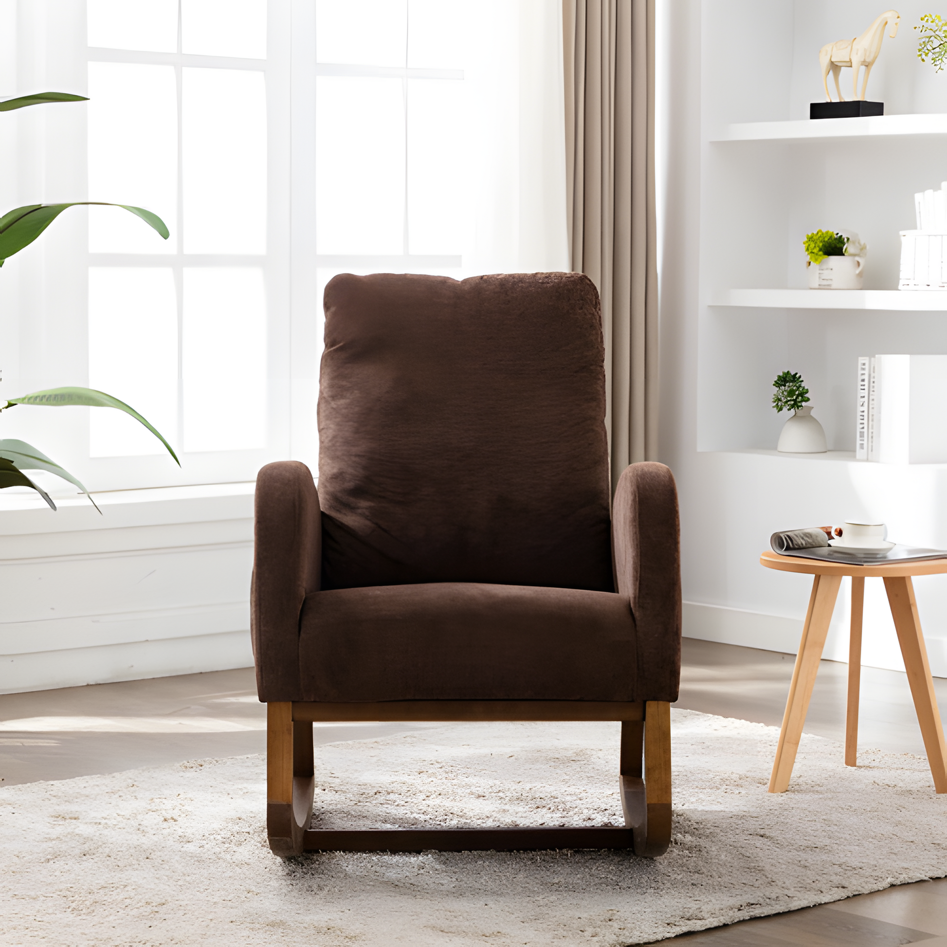 "CAVERO" – Komfortabler Schaukelstuhl im Mid-Century-Stil