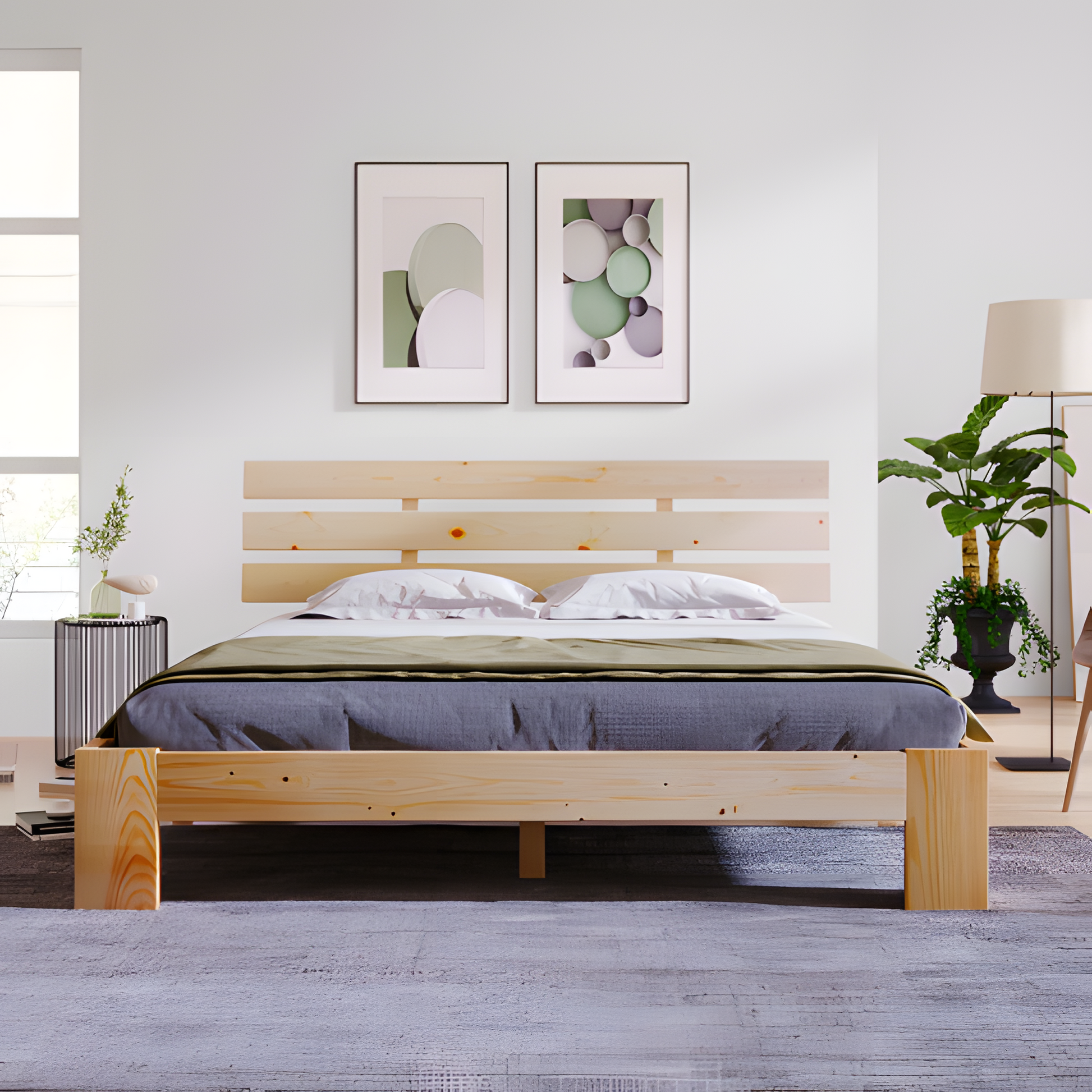 "AURORA" – Holzbett 140×200 cm aus Massivholz Kiefer