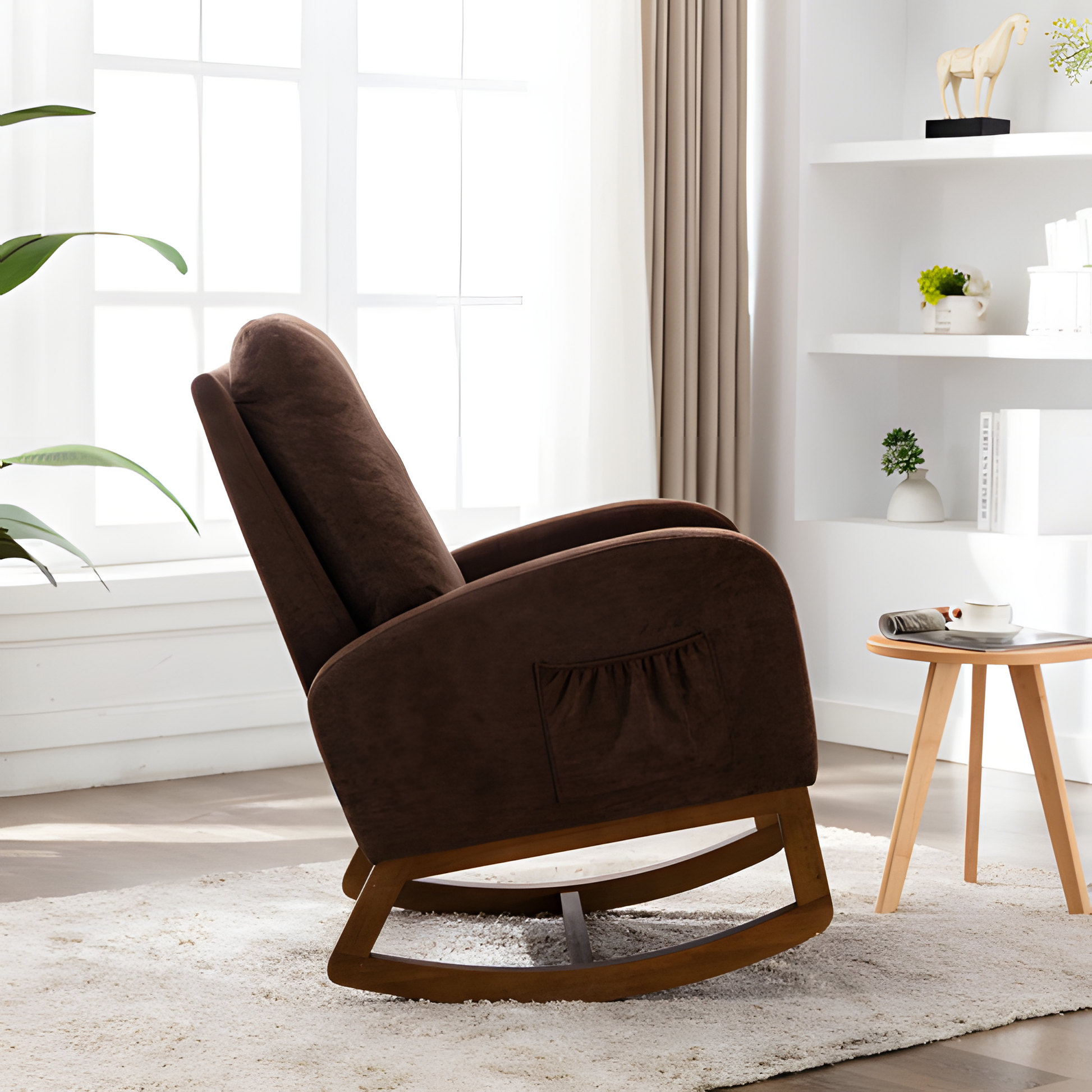 "CAVERO" – Komfortabler Schaukelstuhl im Mid-Century-Stil
