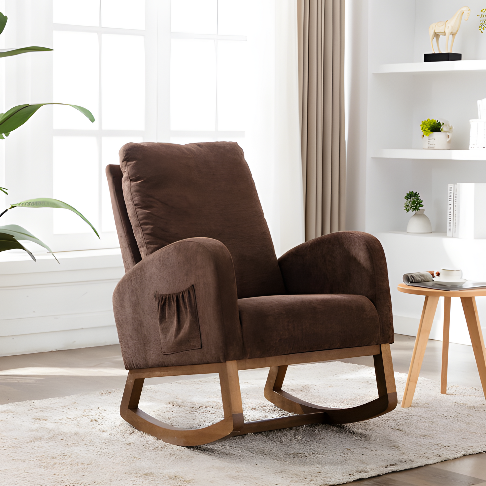 "CAVERO" – Komfortabler Schaukelstuhl im Mid-Century-Stil