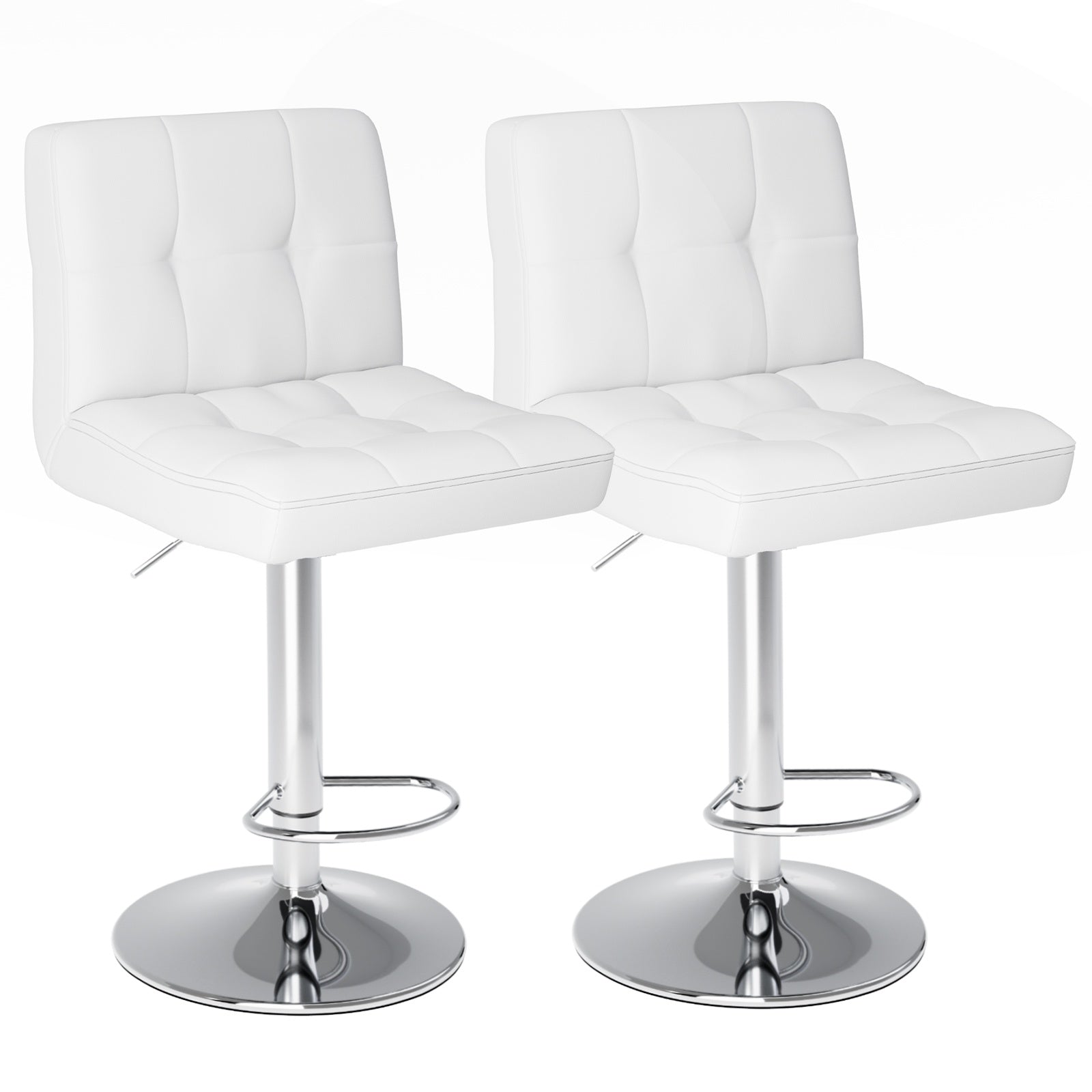 "ARCUS" Barhocker 2er-Set – Höhenverstellbar, PU-Leder, 360° Drehbar