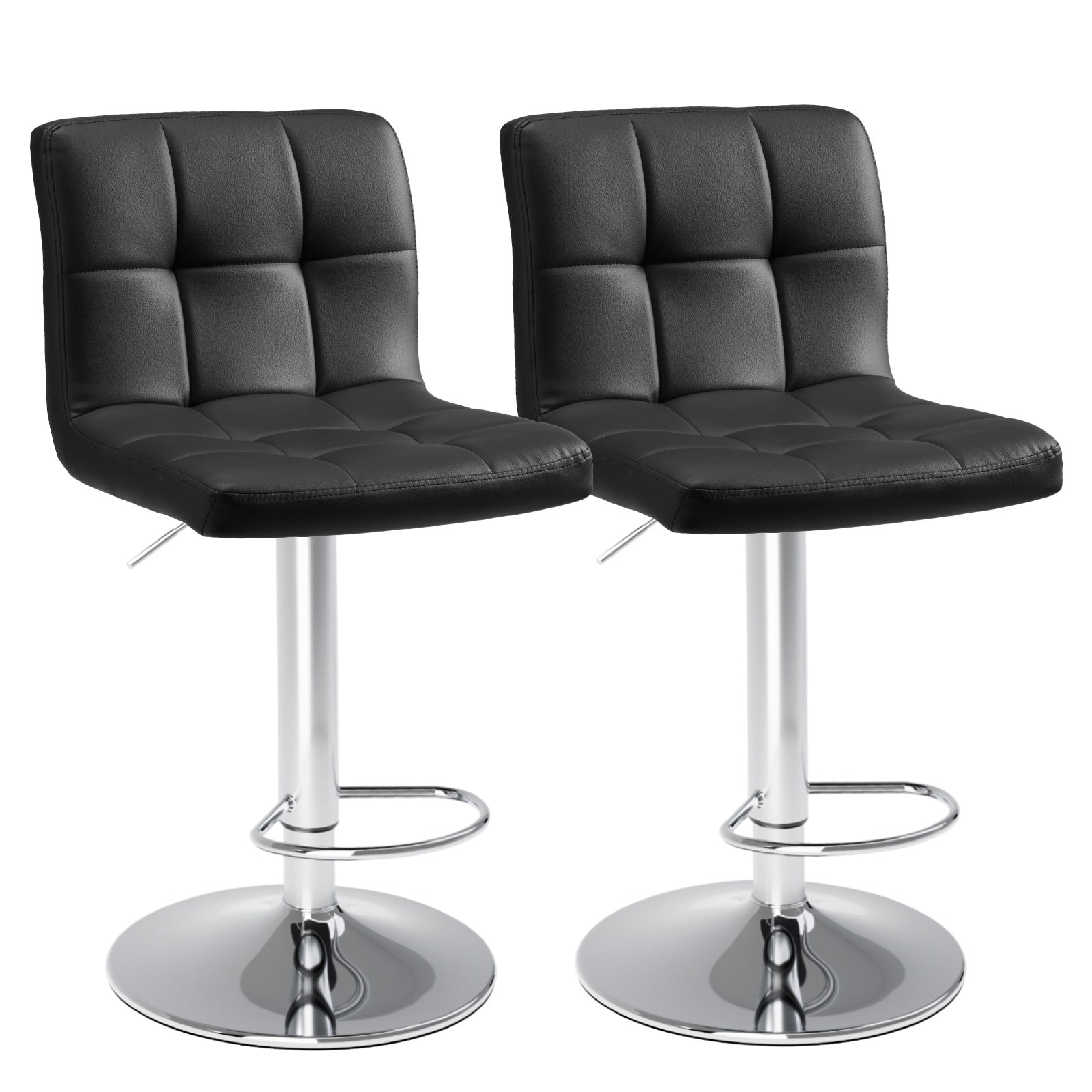 "ARCUS" Barhocker 2er-Set – Höhenverstellbar, PU-Leder, 360° Drehbar
