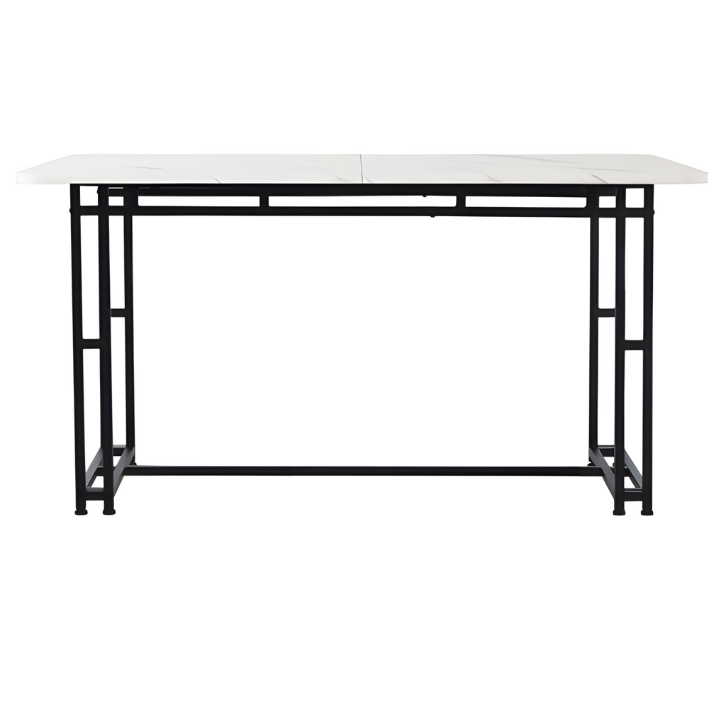 Esstisch „Luma“ – 120 × 70 cm in Weiß mit schwarzen Metallbeinen