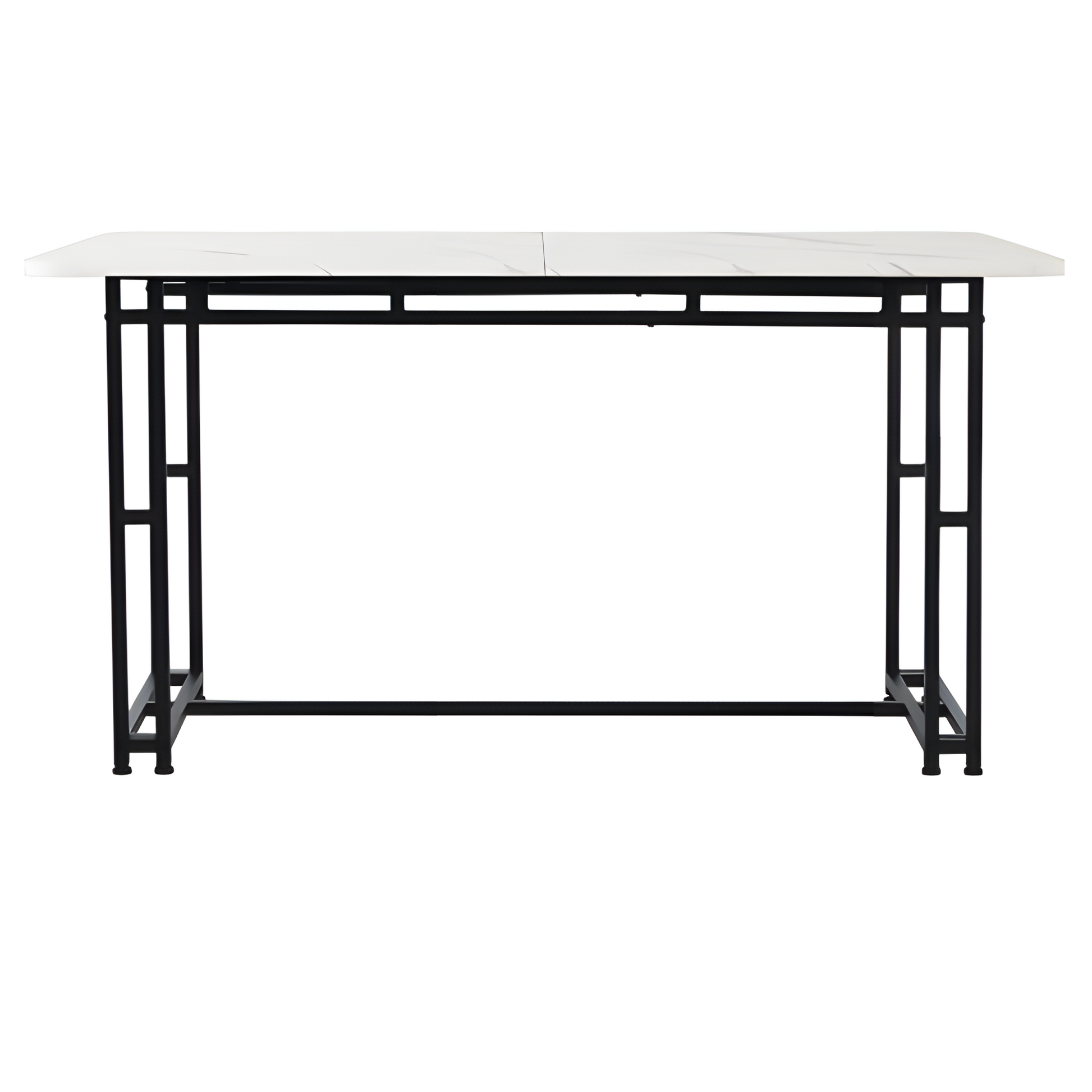 Esstisch „Luma“ – 120 × 70 cm in Weiß mit schwarzen Metallbeinen
