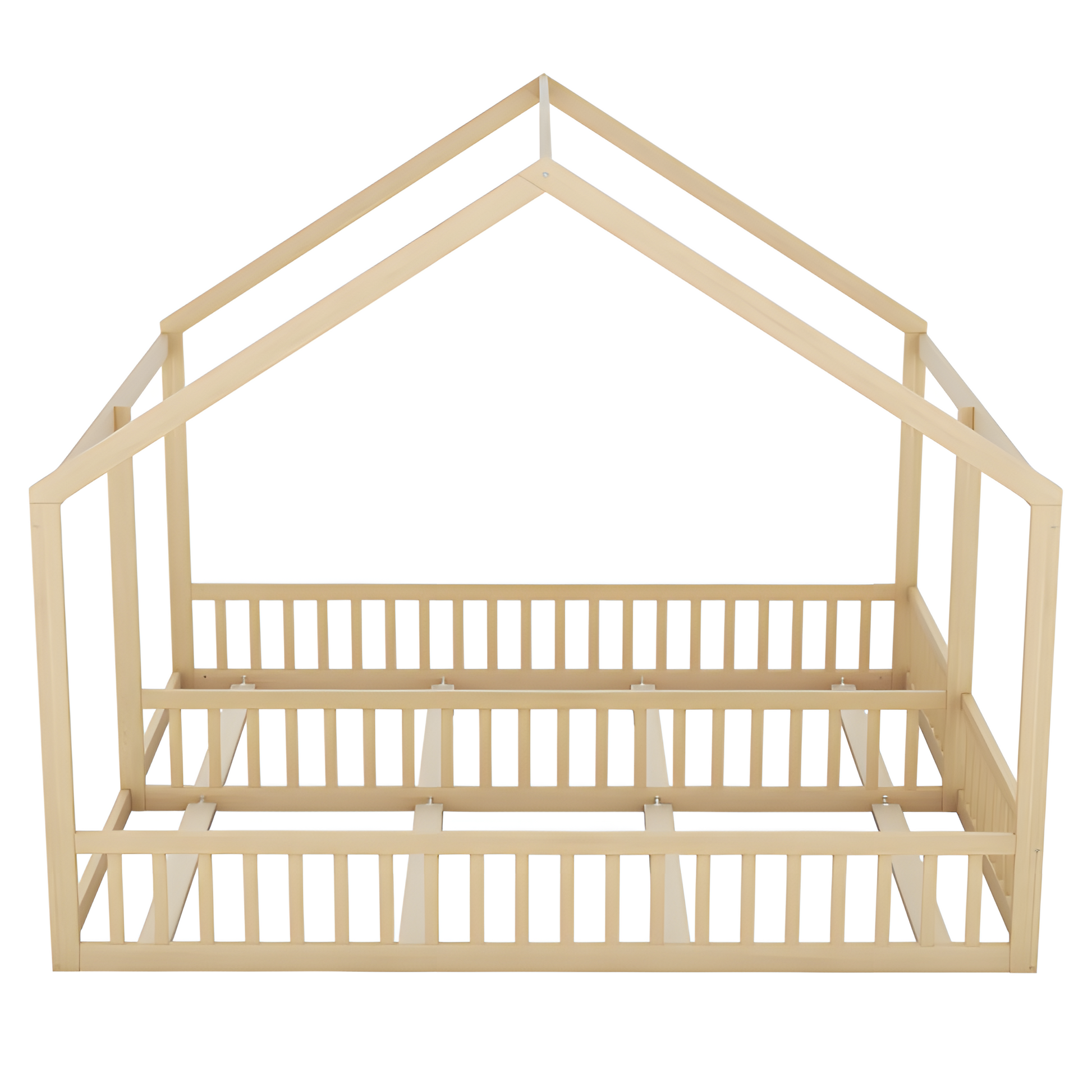 Kinderbett "DOPPELTRAUM" – Hausbett 2-in-1 aus Kiefernholz