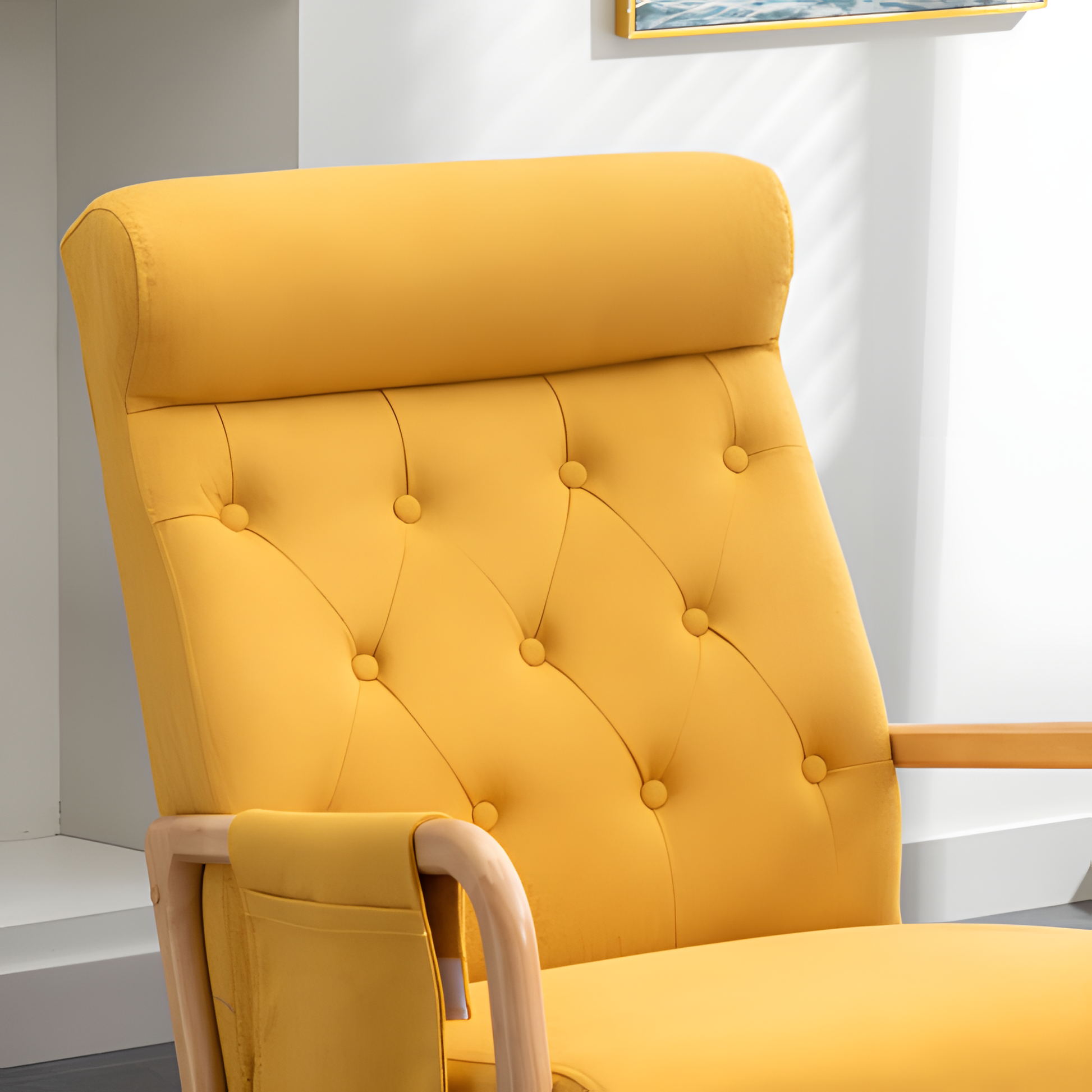 COOLMORE Schaukelstuhl mit Hocker – Komfort & Stil in sonnigem Gelb