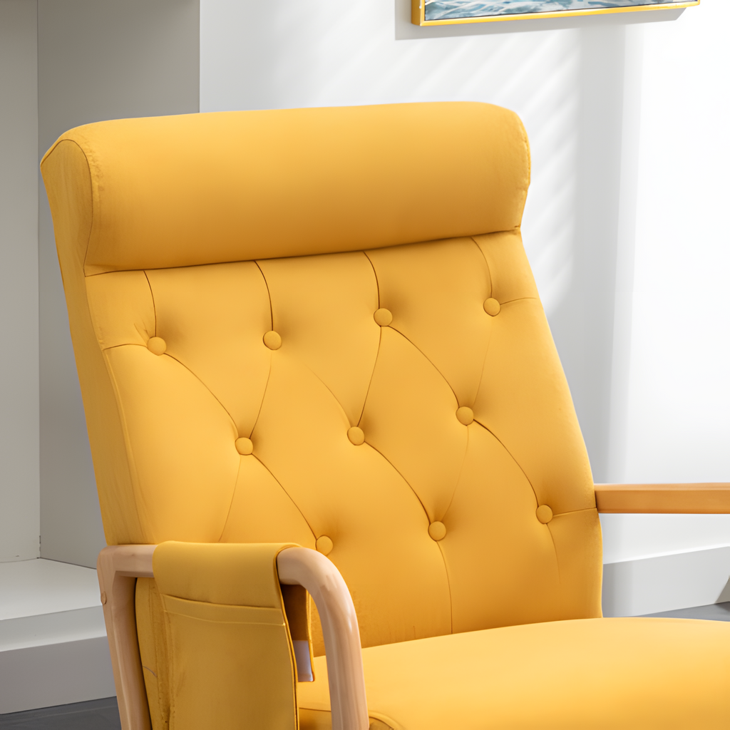 COOLMORE Schaukelstuhl mit Hocker – Komfort & Stil in sonnigem Gelb