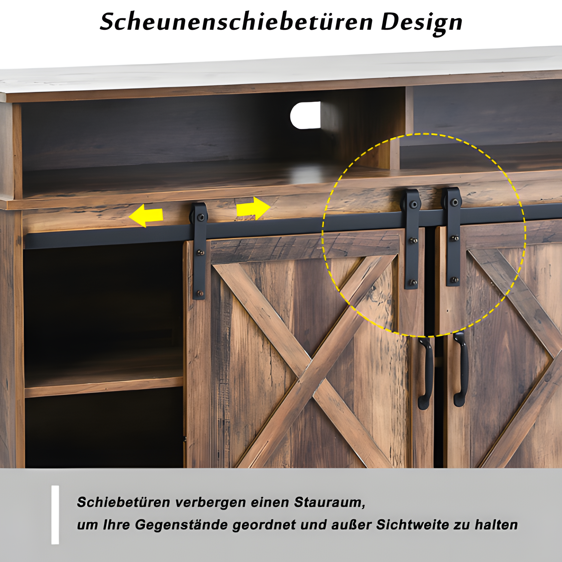 TV-Schrank "LANDHAUS" – Rustikales Sideboard mit Schiebetüren