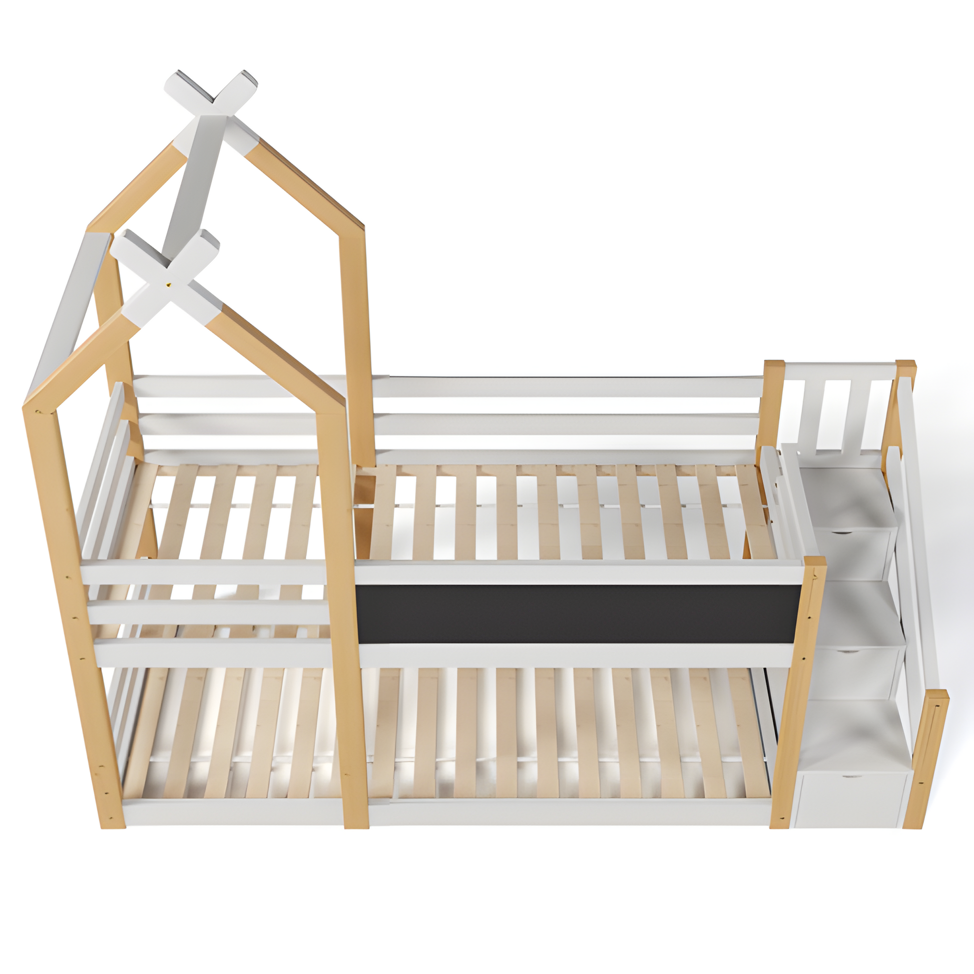 Kinderbett „LUNO“ – Baumhaus-Hochbett mit Tafel & Stauraum 🌳