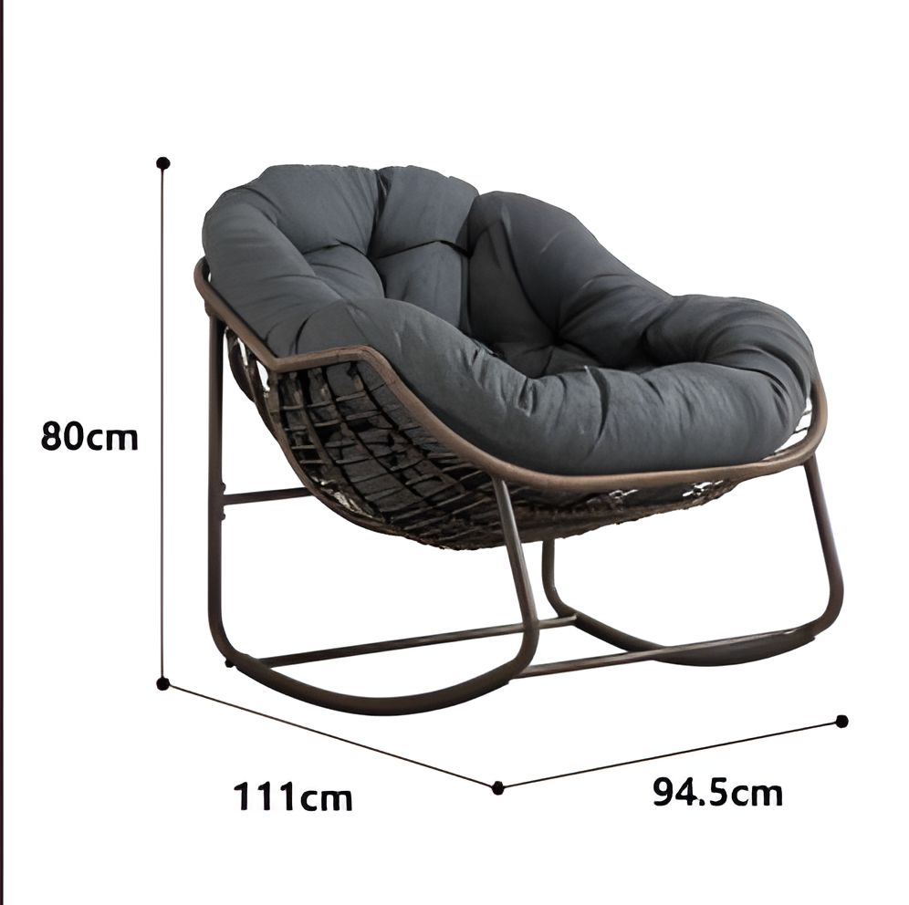 „NORDLOUNGE“ – Outdoor Wicker Schaukelstuhl mit Polsterung