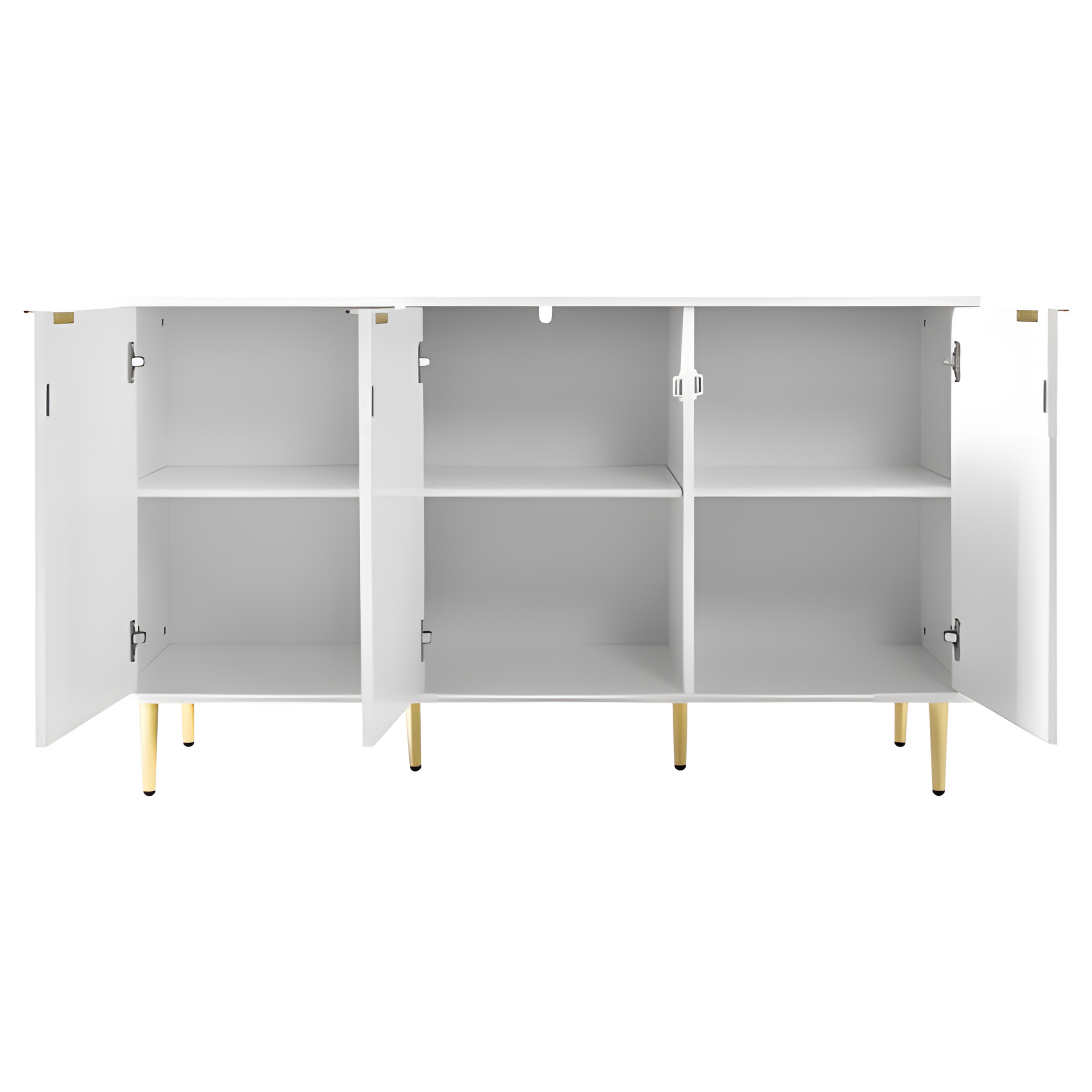 Sideboard Liora – Weiß mit Goldakzenten & Blumenmuster | 127 × 45 × 75 cm