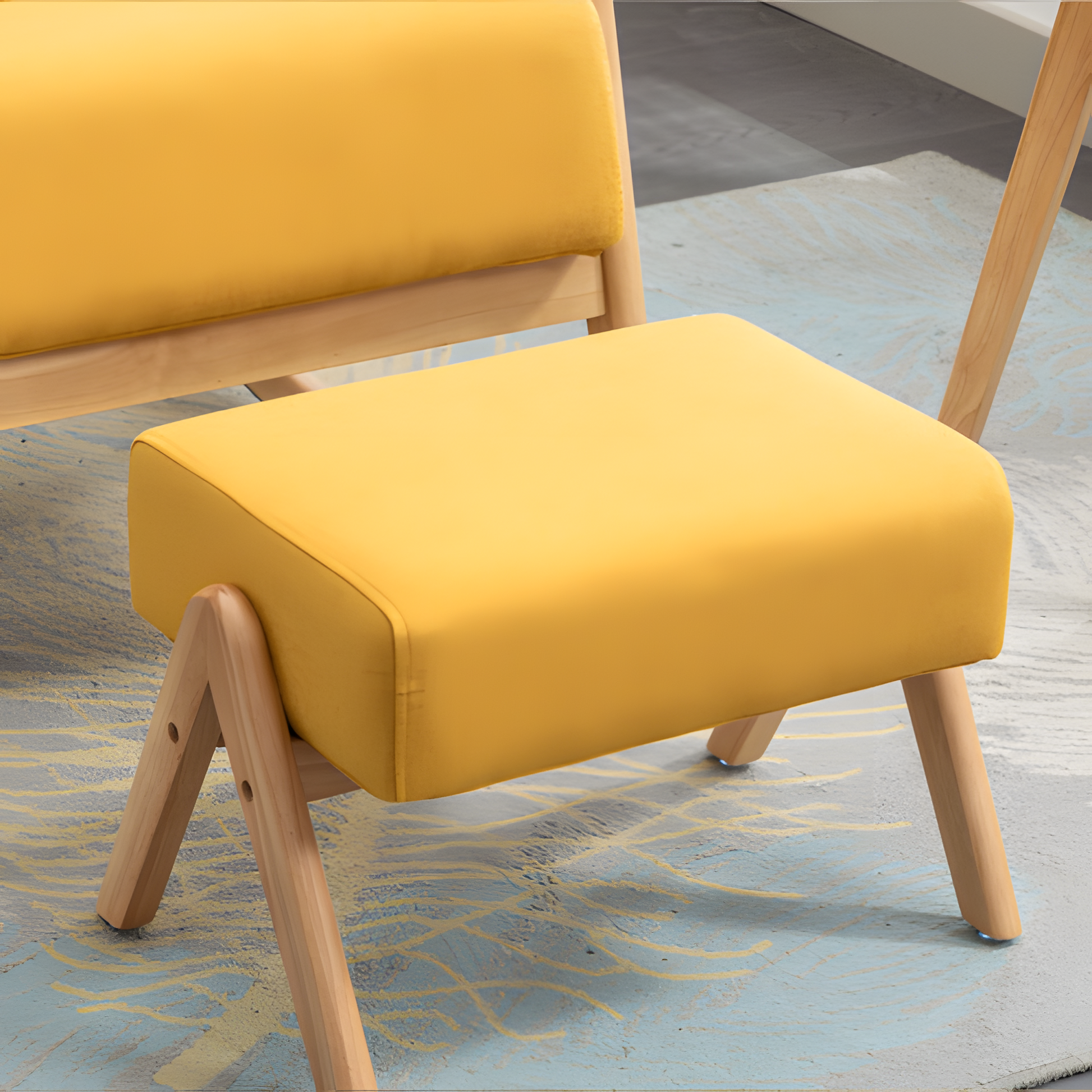 COOLMORE Schaukelstuhl mit Hocker – Komfort & Stil in sonnigem Gelb