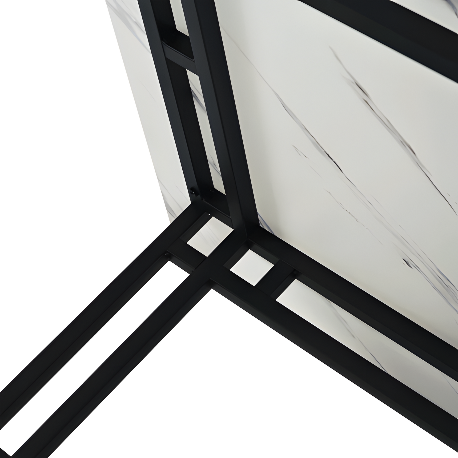 Esstisch „Luma“ – 120 × 70 cm in Weiß mit schwarzen Metallbeinen