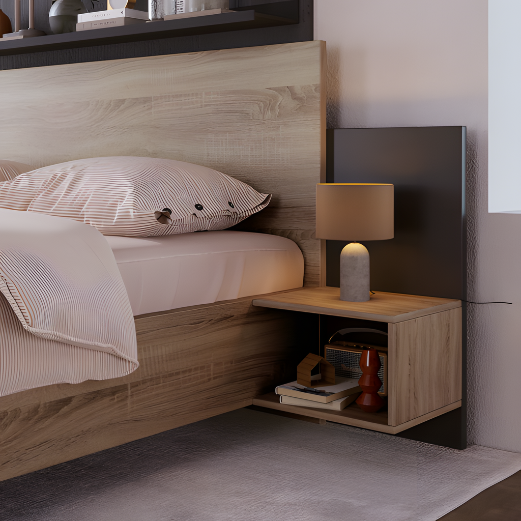 Doppelbett "SONEMA" – 160 × 200 cm mit Nachttischen