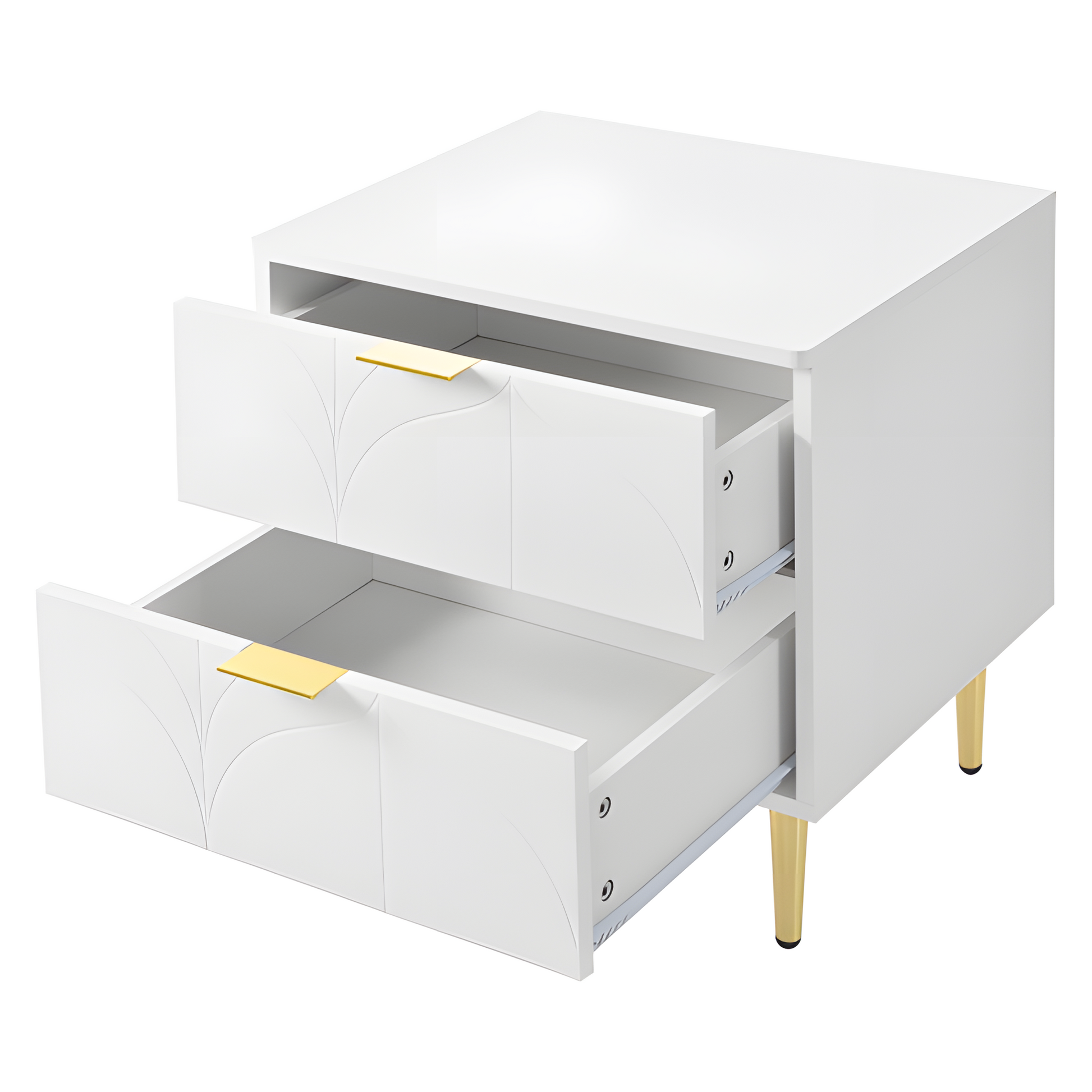 Nachttisch-Set „FLOREA“ – 2er-Set mit floraler Front &amp; Goldakzenten 🌸