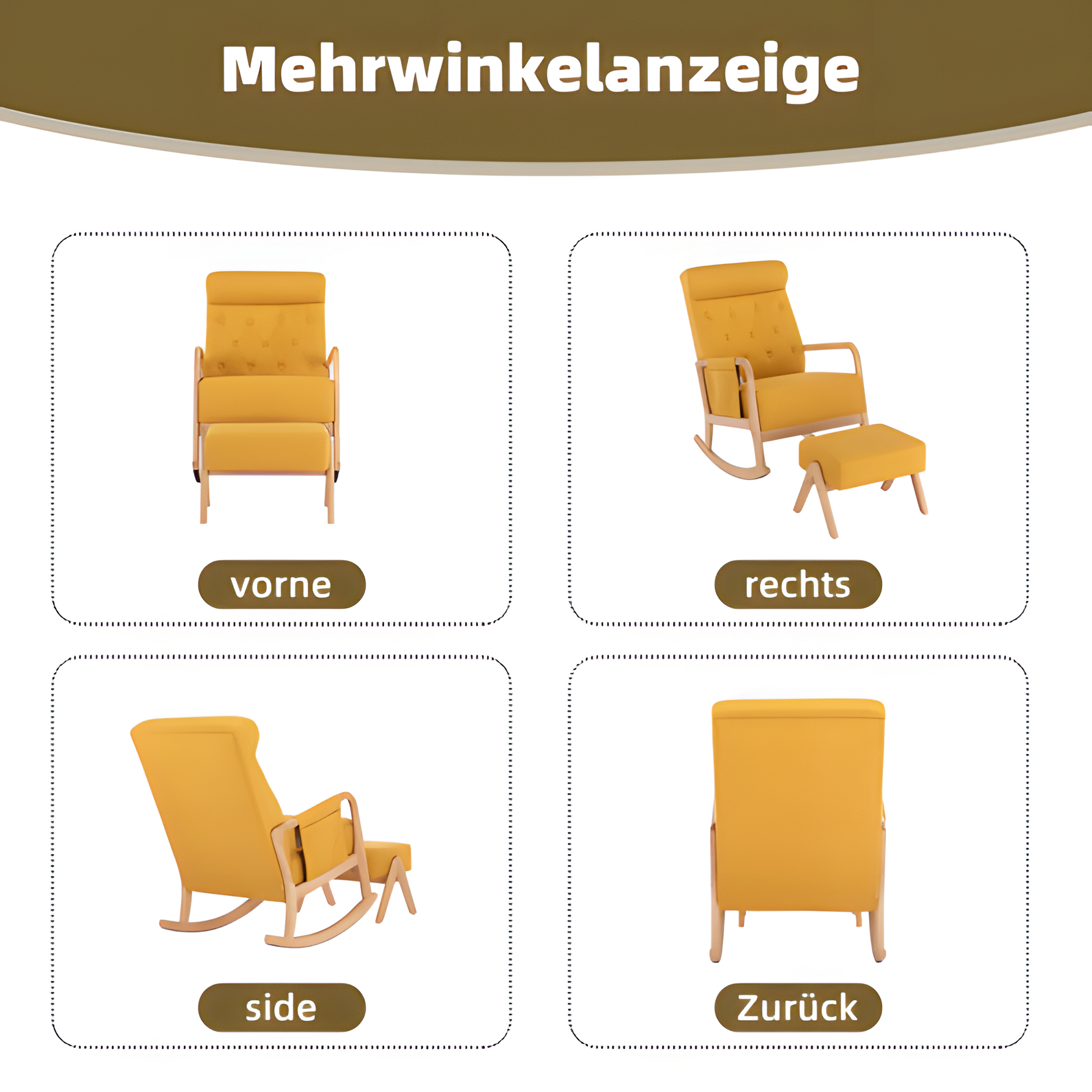 COOLMORE Schaukelstuhl mit Hocker – Komfort & Stil in sonnigem Gelb
