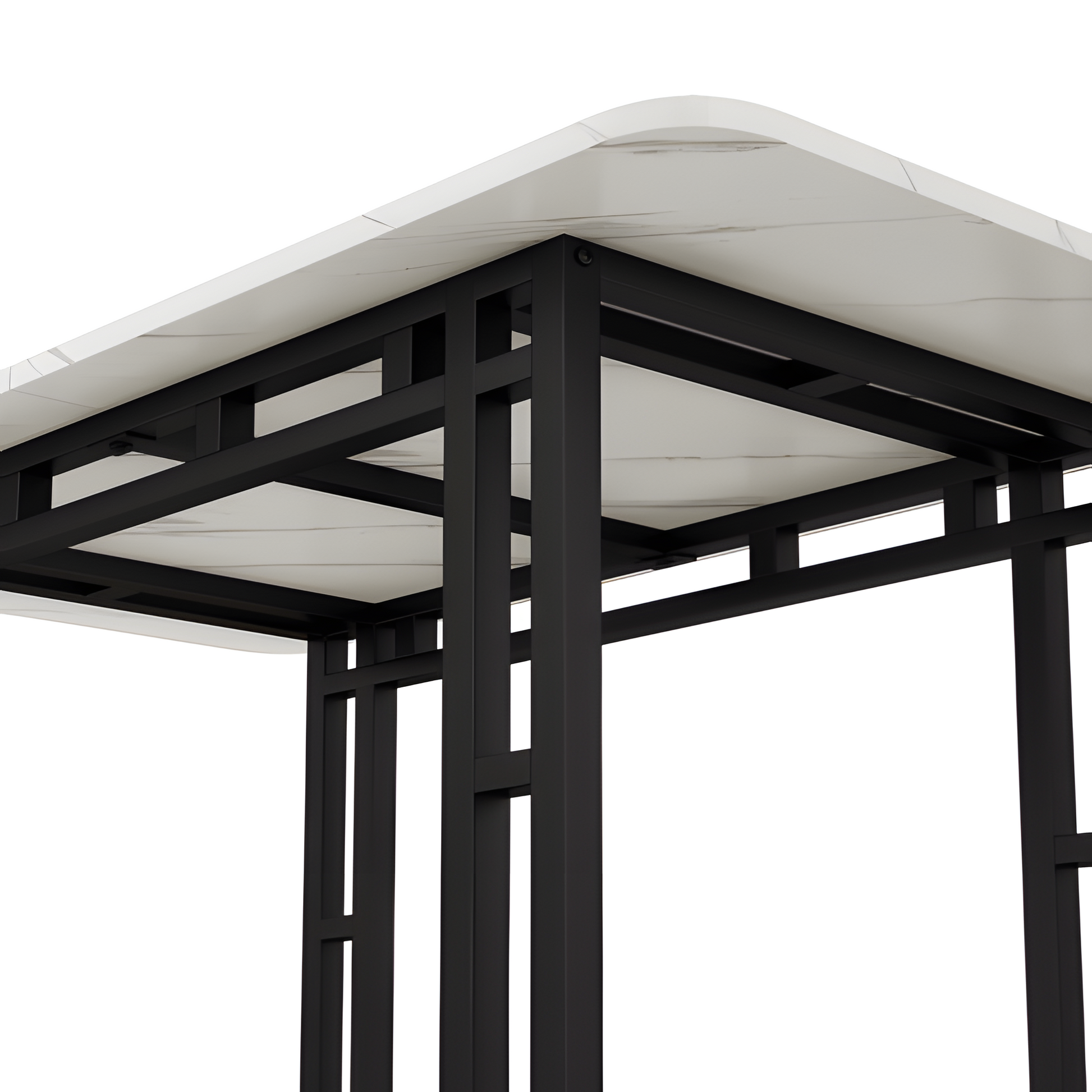 Esstisch „Luma“ – 120 × 70 cm in Weiß mit schwarzen Metallbeinen