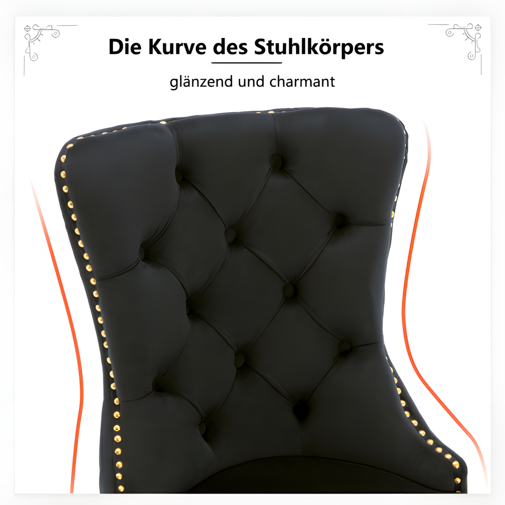 Esszimmerstuhl "NOIR" – 2er-Set mit Samt, Gold & Stil ✨