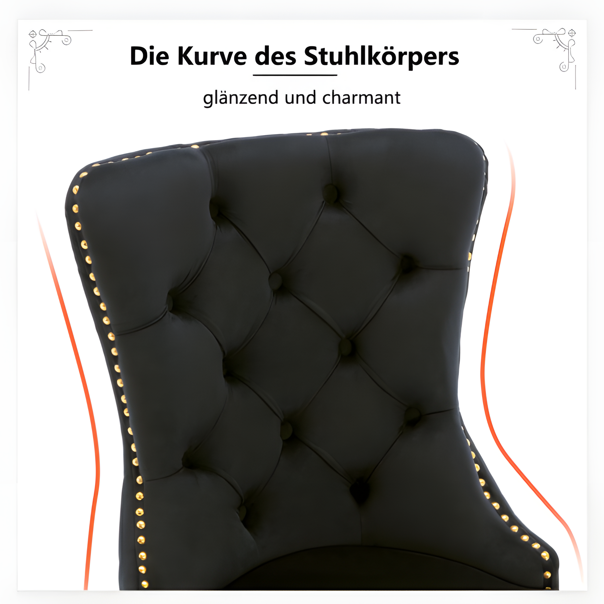 Esszimmerstuhl "NOIR" – 2er-Set mit Samt, Gold & Stil ✨