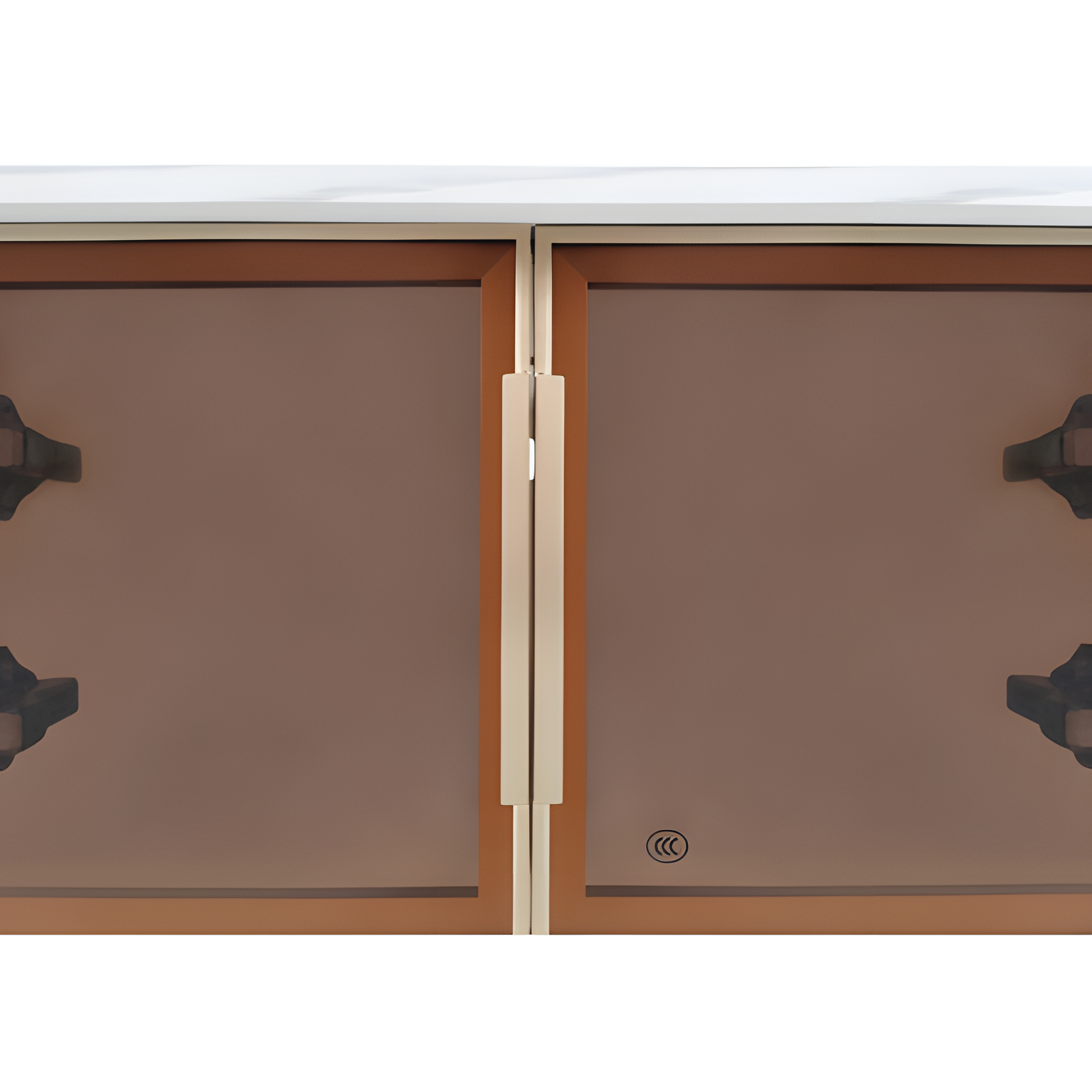 Couchtisch „WaveLux“ – mit Glasfront, Marmoroptik & LED-Beleuchtung | 100 × 50 × 40 cm