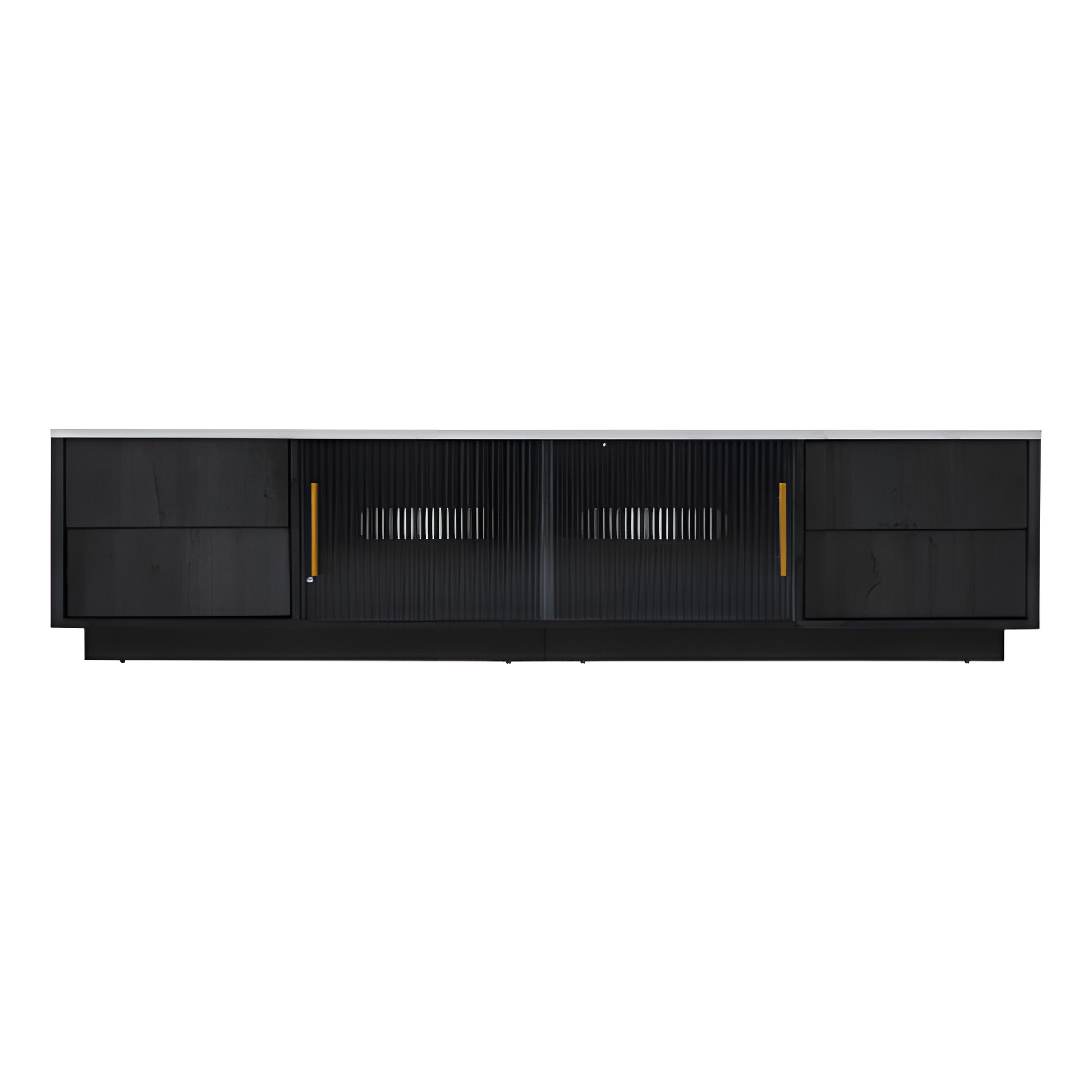 TV-Lowboard „Marno“ – Grau mit Marmoroptik | 160 × 40 × 44,5 cm für Fernseher bis 70"