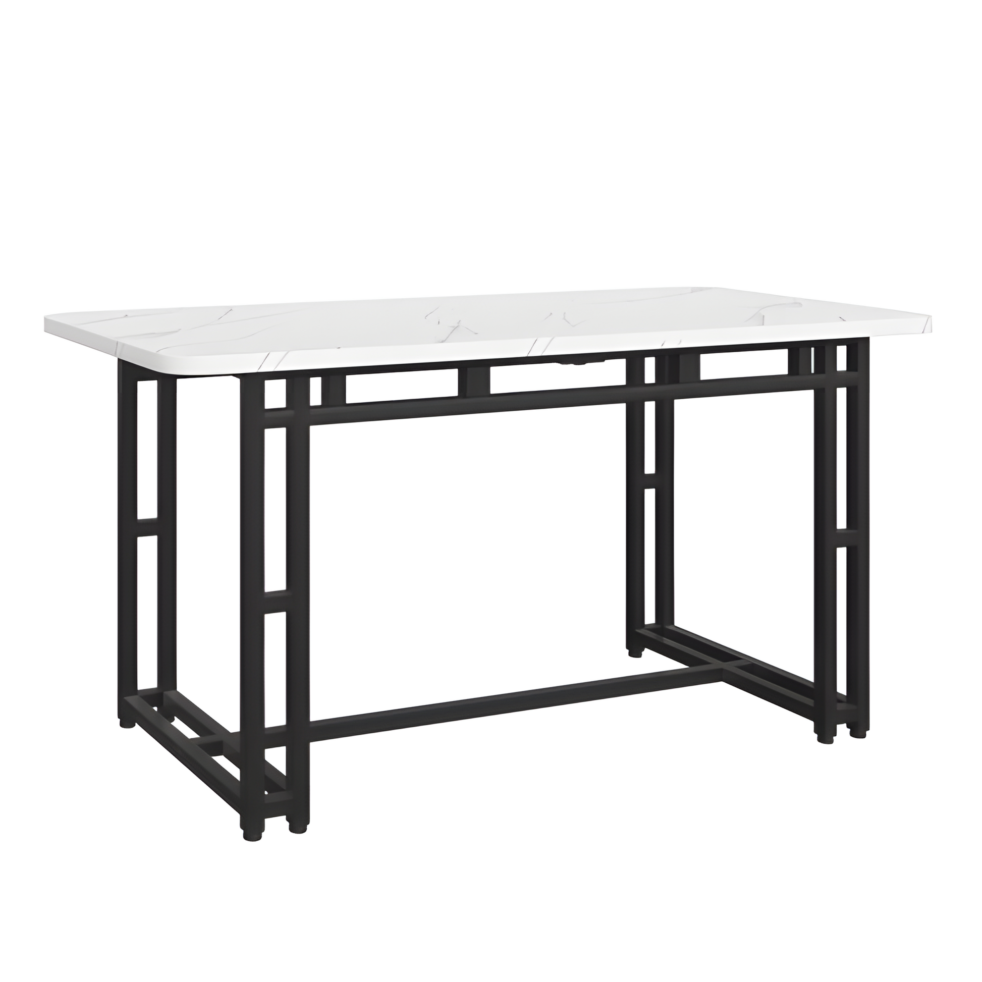Esstisch „Luma“ – 120 × 70 cm in Weiß mit schwarzen Metallbeinen