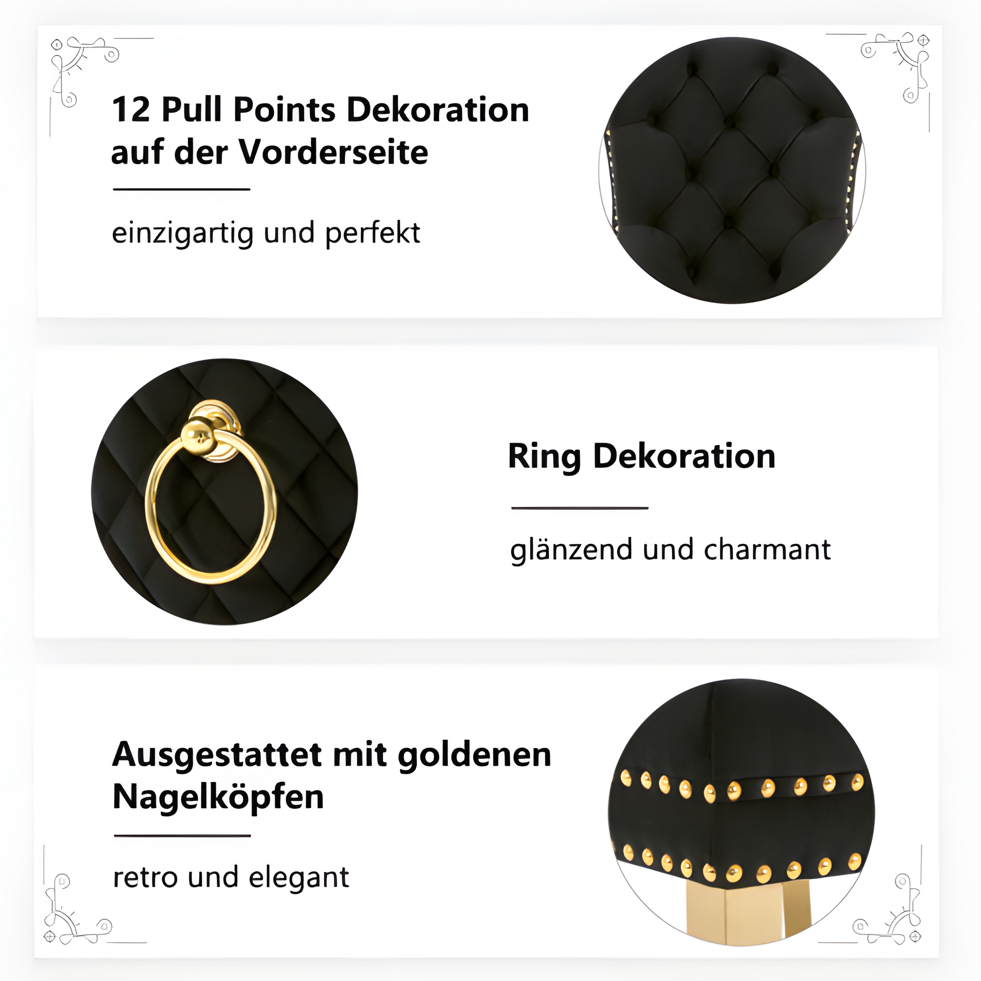 Esszimmerstuhl "NOIR" – 2er-Set mit Samt, Gold & Stil ✨