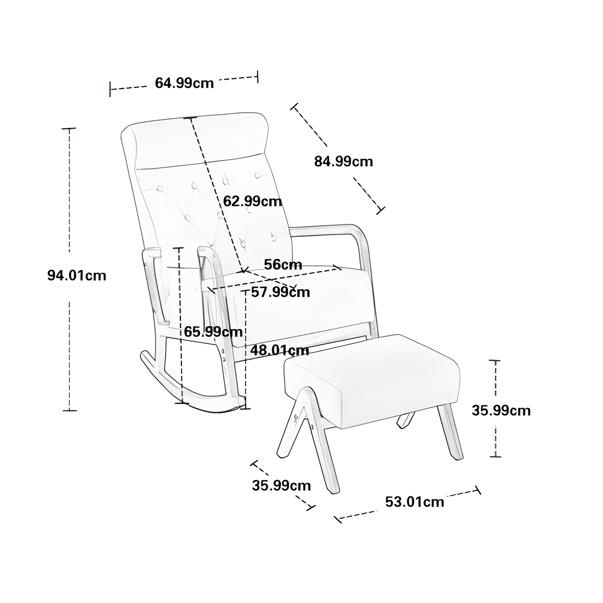COOLMORE Schaukelstuhl mit Hocker – Komfort & Stil in sonnigem Gelb