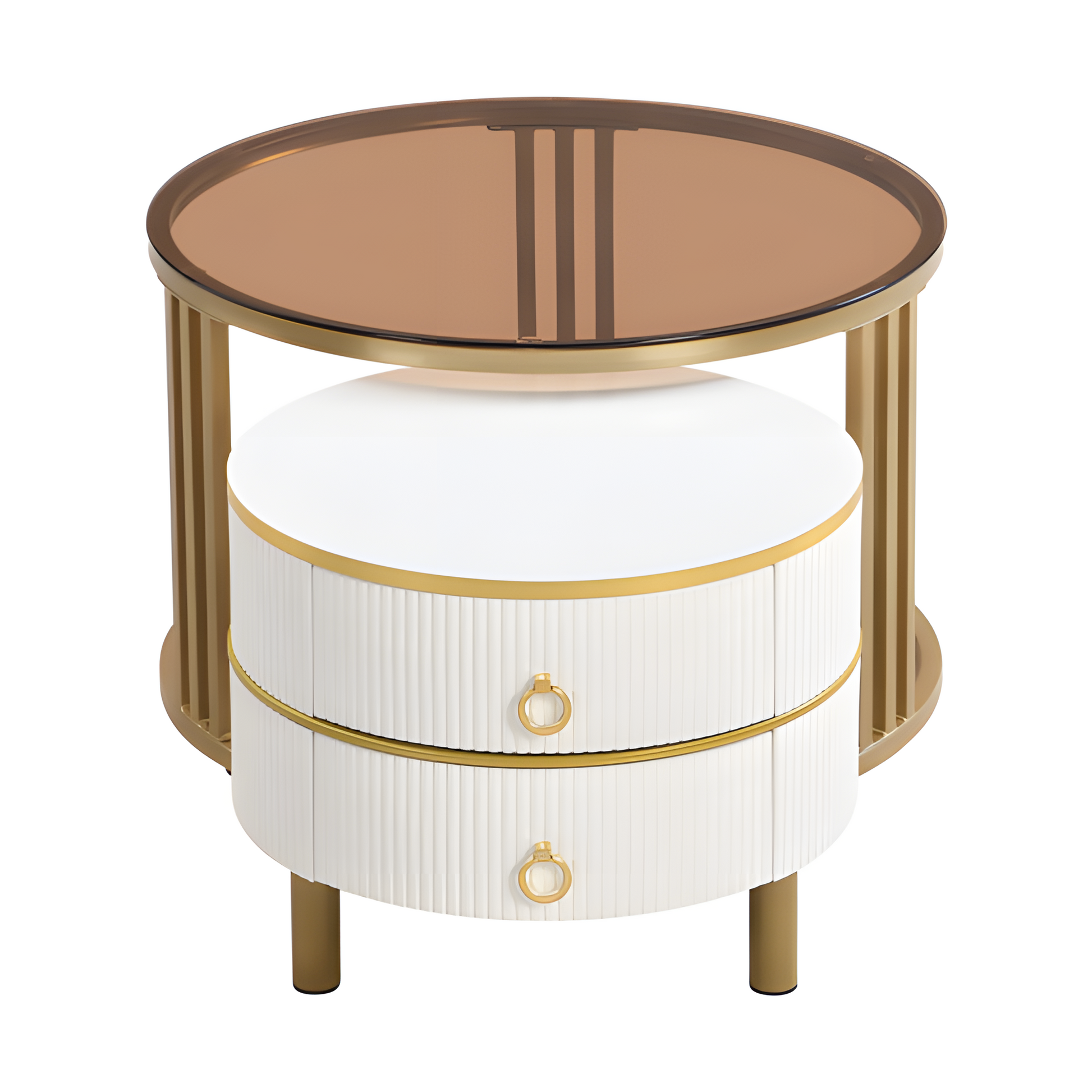 „DUOTABLE“ – 2-in-1 Couchtisch-Set in Hochglanz & Glasoptik