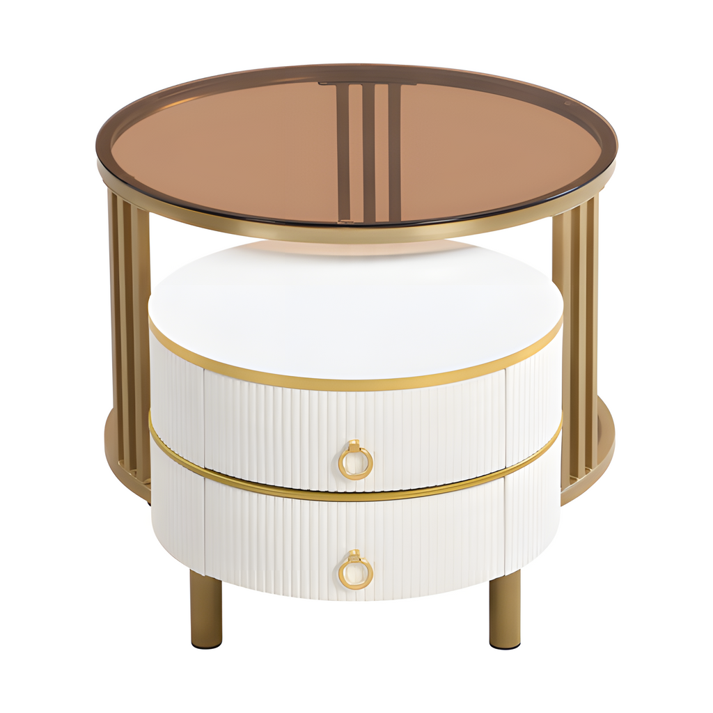 „DUOTABLE“ – 2-in-1 Couchtisch-Set in Hochglanz & Glasoptik