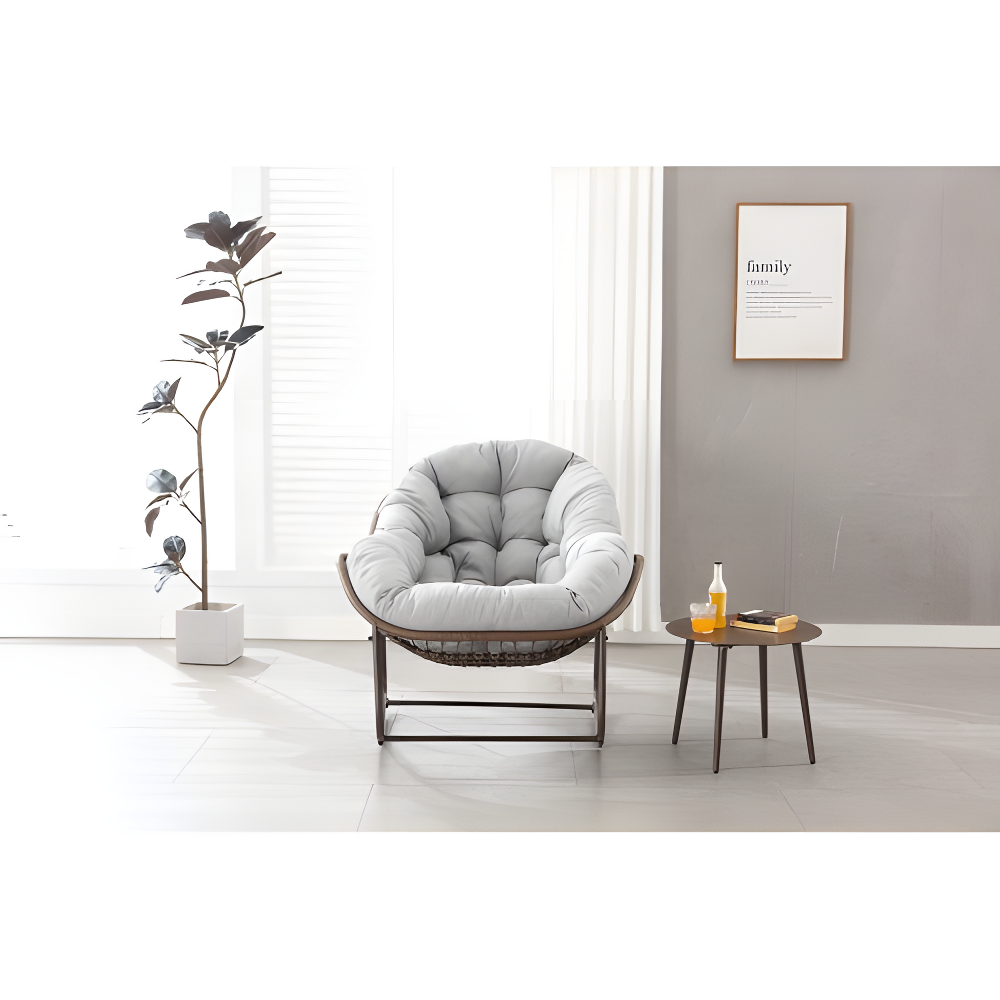 „NORDLOUNGE“ – Outdoor Wicker Schaukelstuhl mit Polsterung