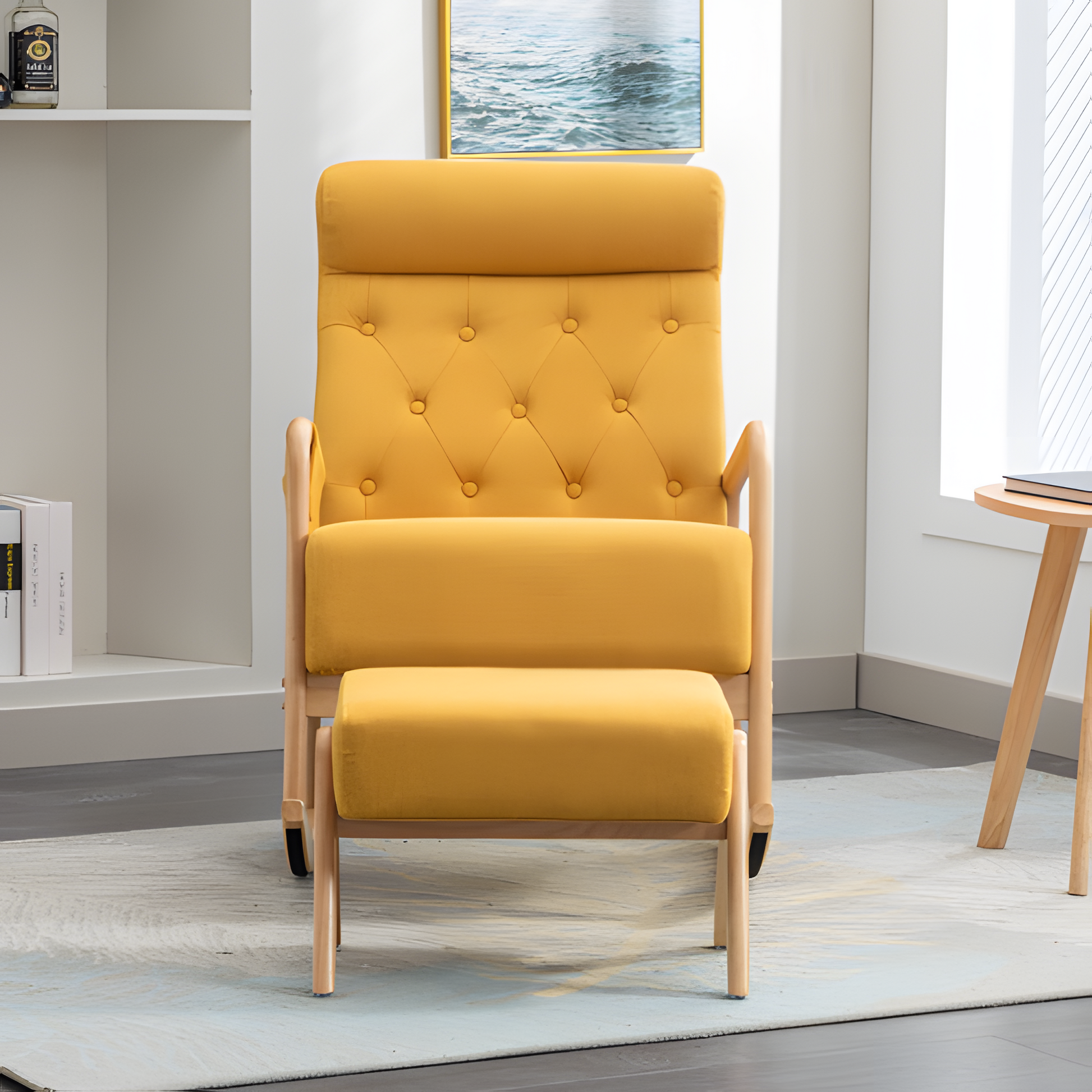 COOLMORE Schaukelstuhl mit Hocker – Komfort & Stil in sonnigem Gelb