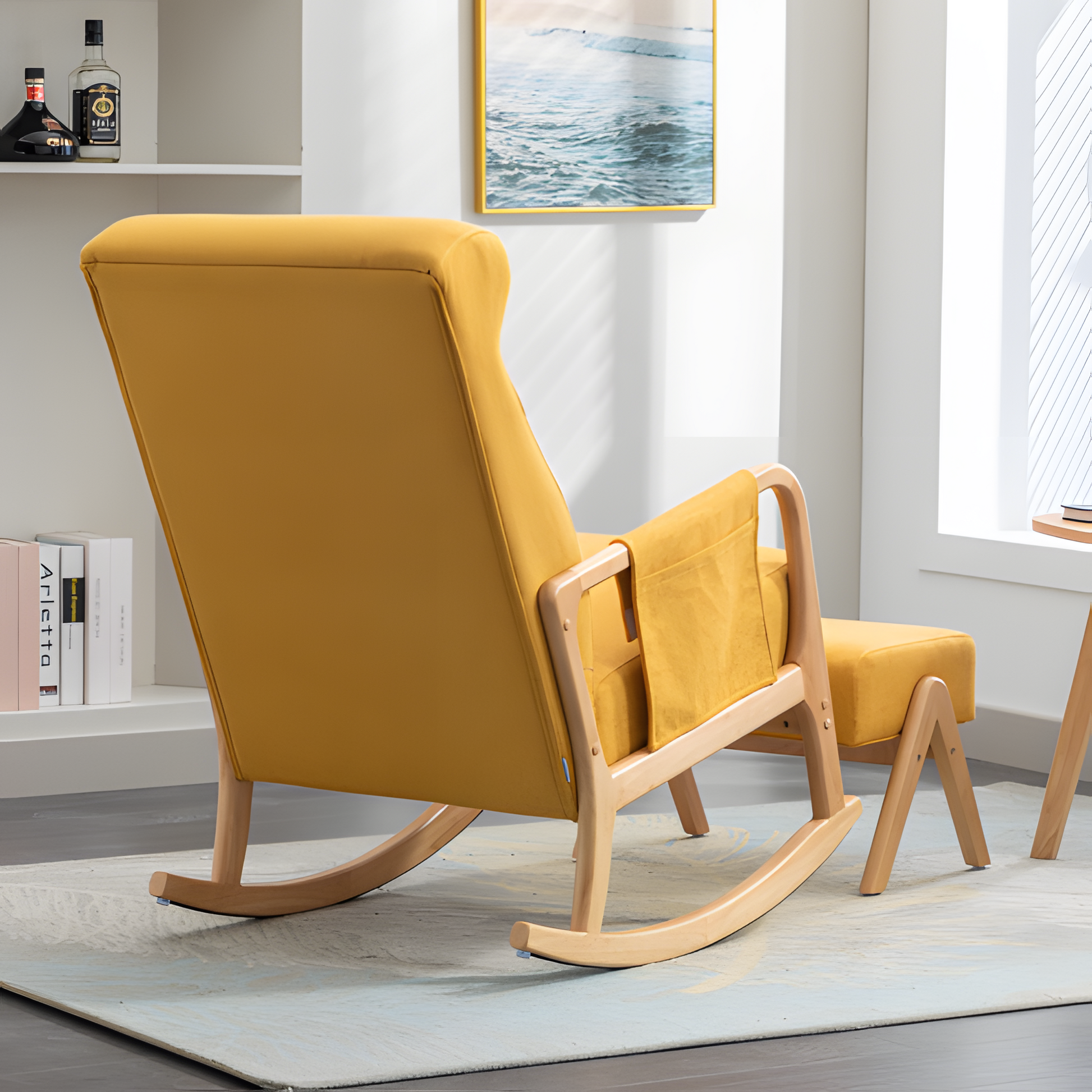 COOLMORE Schaukelstuhl mit Hocker – Komfort & Stil in sonnigem Gelb