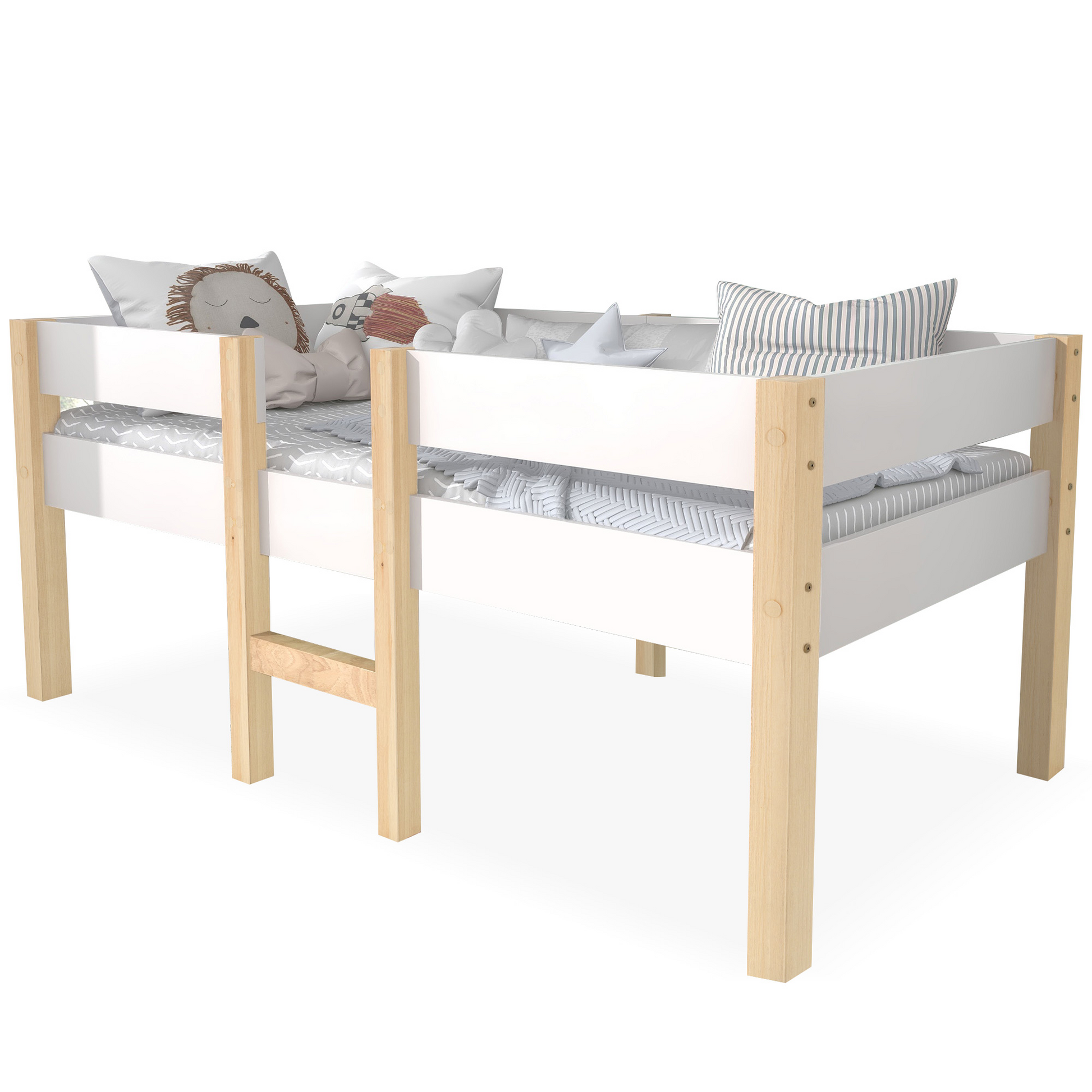 "SKANDIKID" – Kinderbett mit Rausfallschutz aus Massivholz