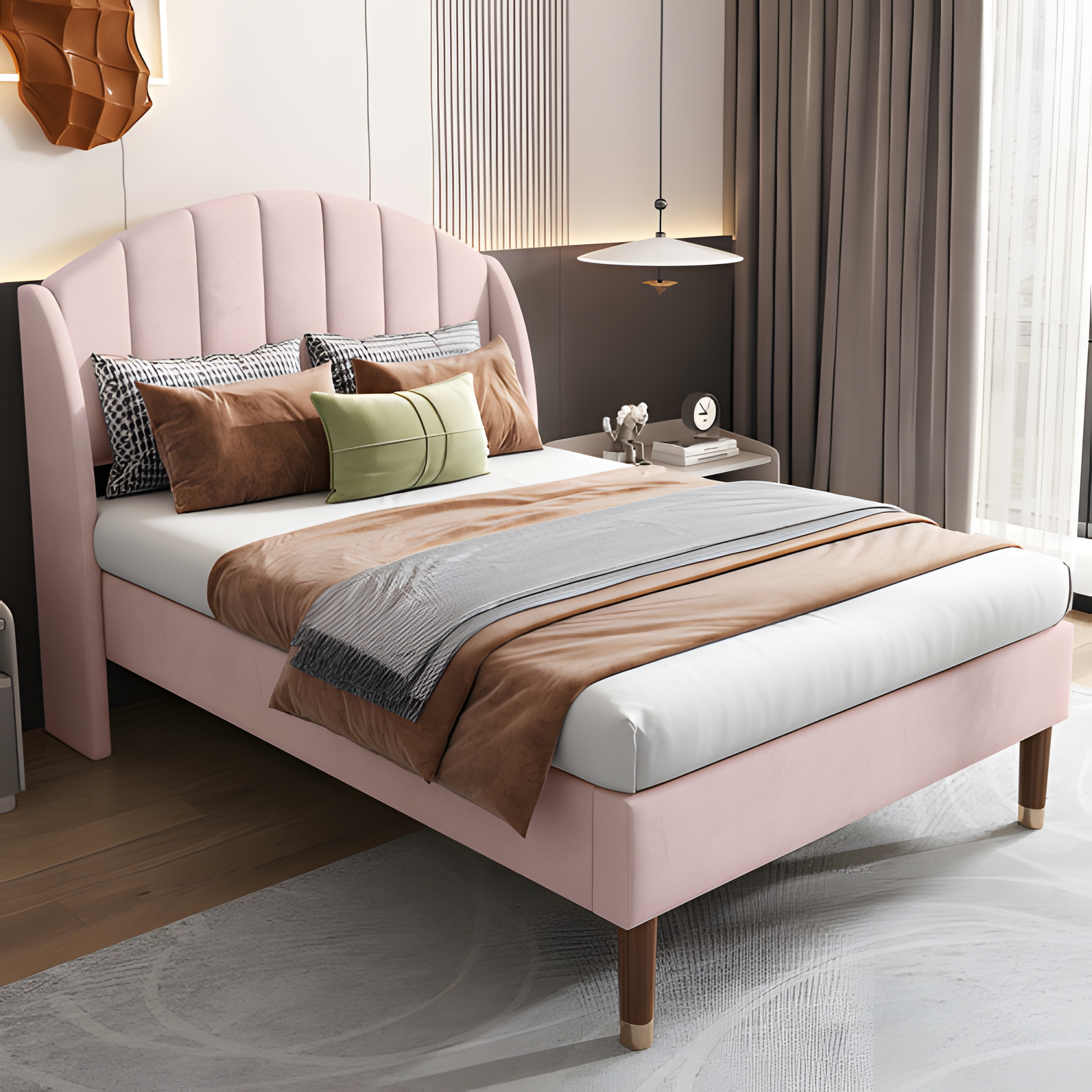 „ROSALIA“ – Polsterbett 90×200 mit Lattenrost & gepolstertem Kopfteil