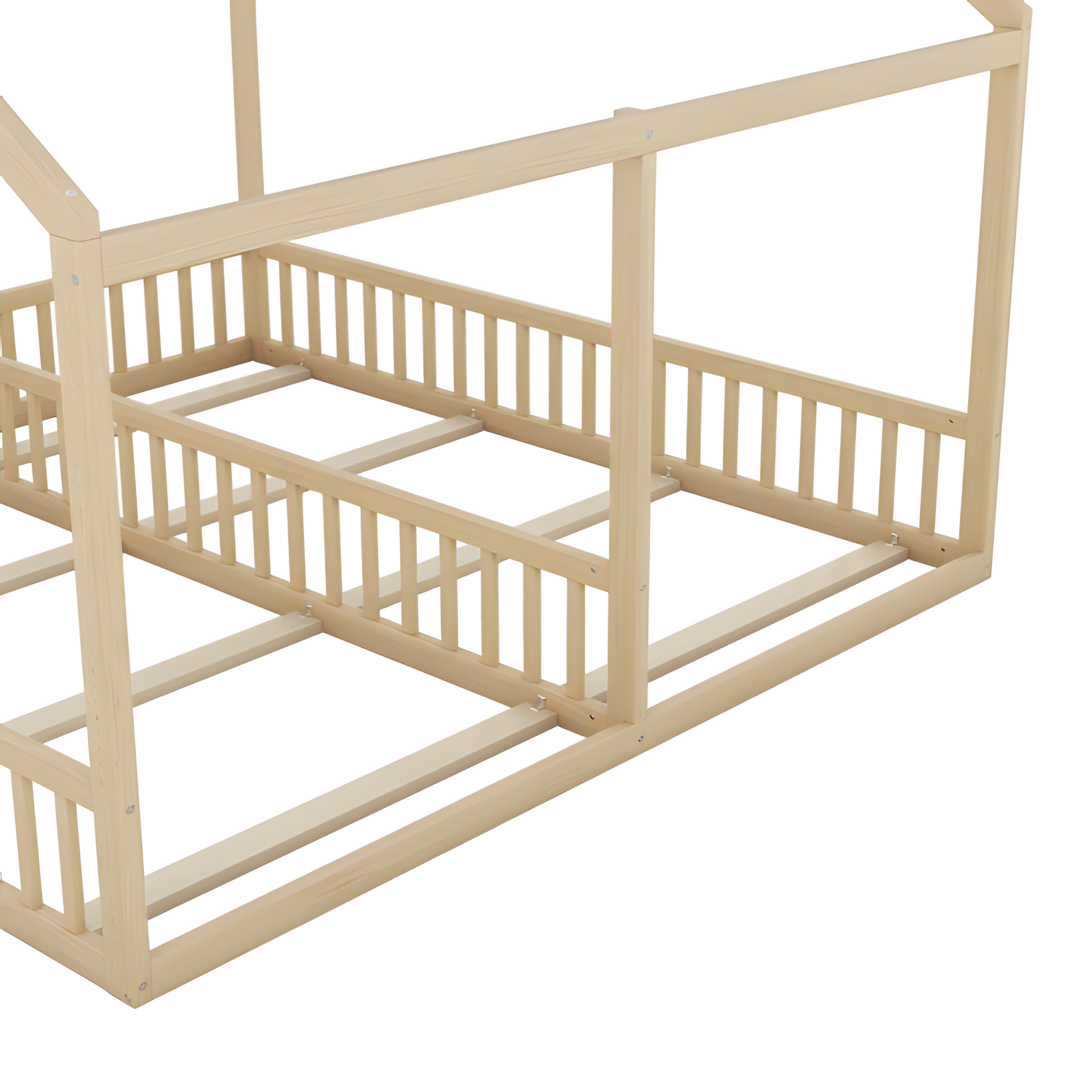 Kinderbett "DOPPELTRAUM" – Hausbett 2-in-1 aus Kiefernholz
