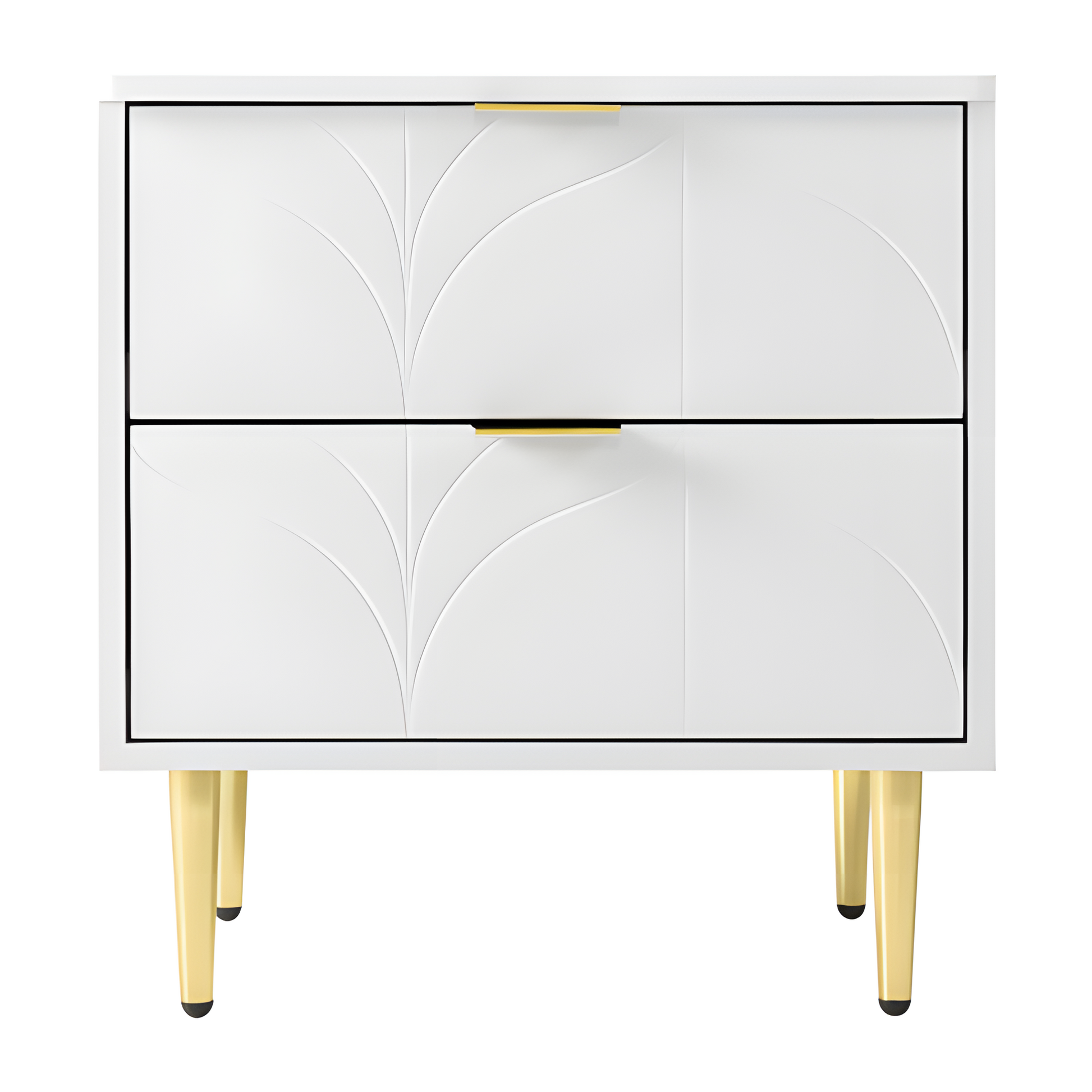 Nachttisch-Set „FLOREA“ – 2er-Set mit floraler Front &amp; Goldakzenten 🌸