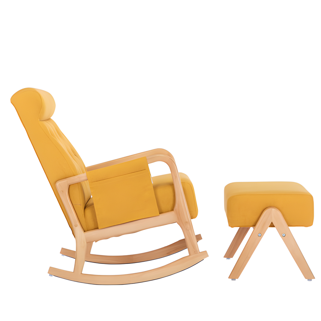 COOLMORE Schaukelstuhl mit Hocker – Komfort & Stil in sonnigem Gelb
