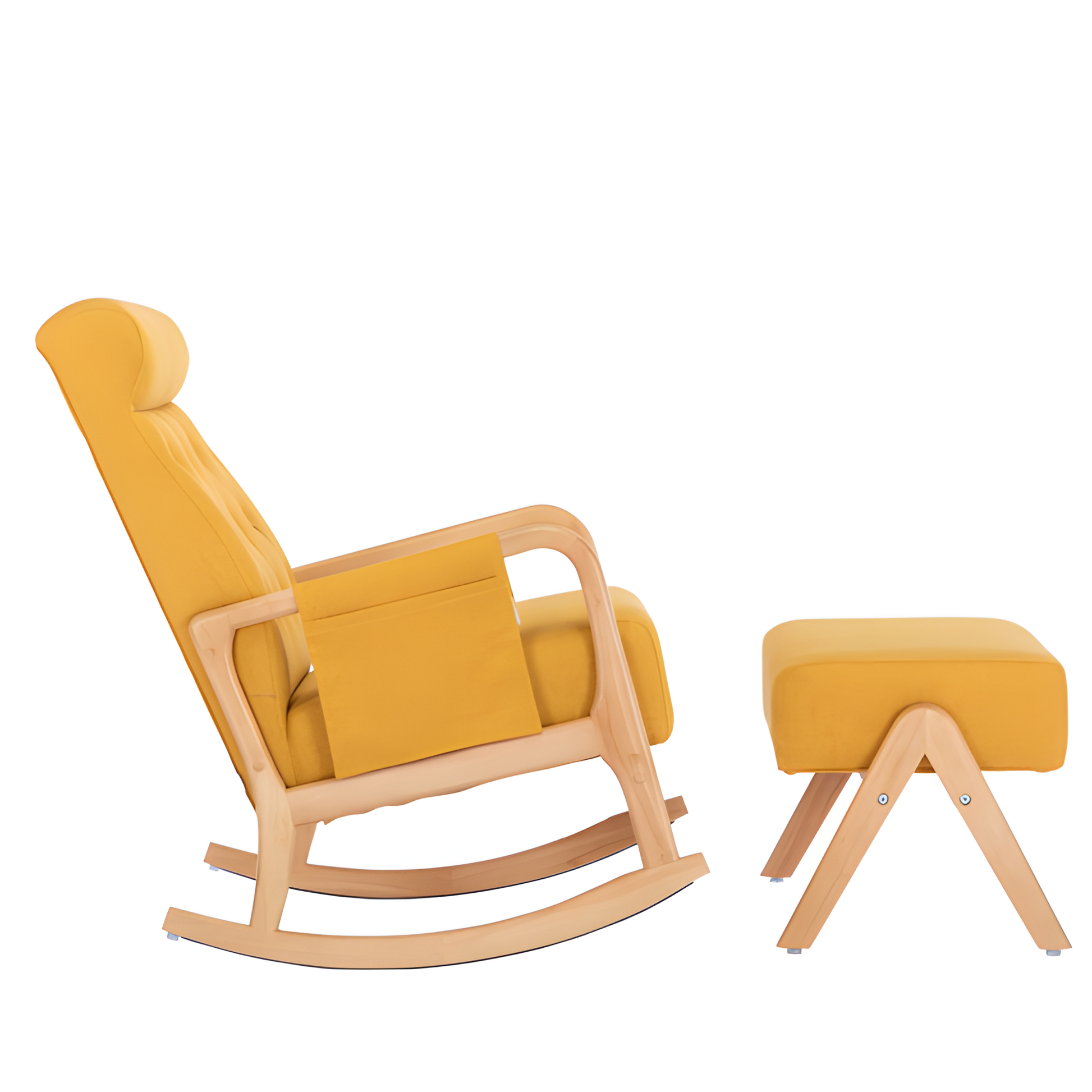 COOLMORE Schaukelstuhl mit Hocker – Komfort & Stil in sonnigem Gelb
