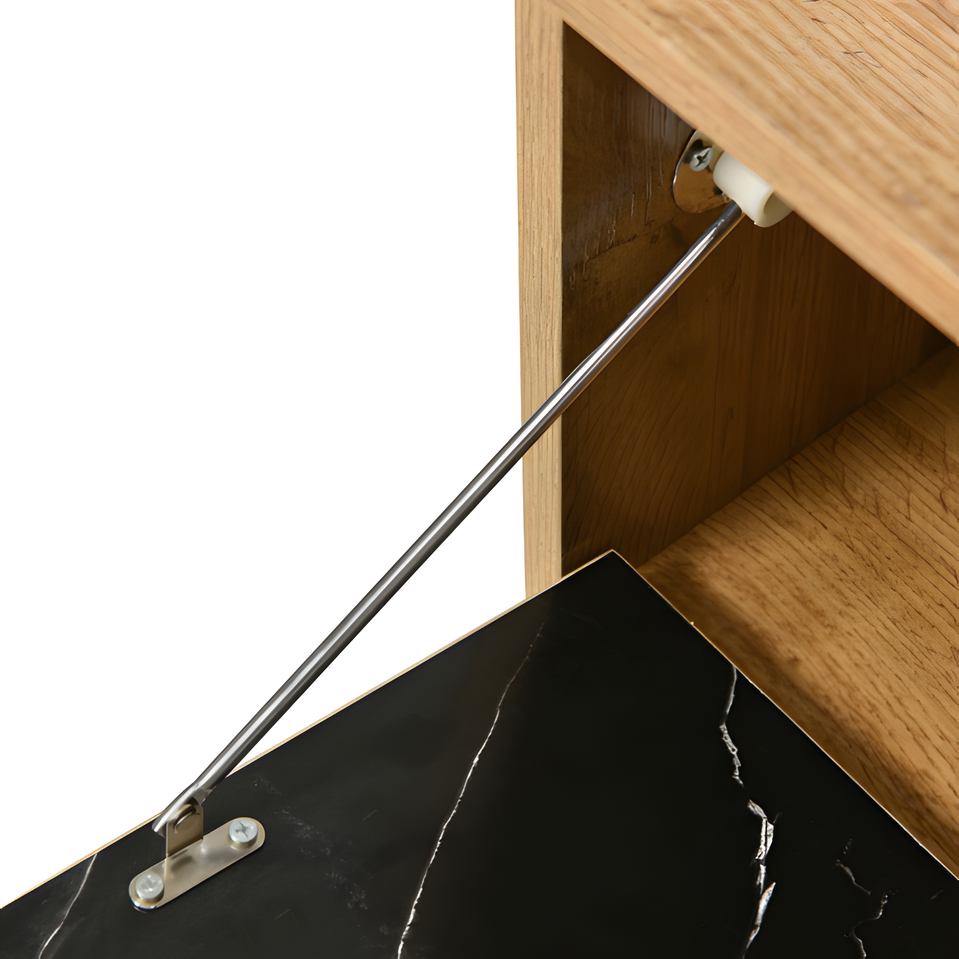 TV-Board „Moderno“ – 129 cm in Marmor-Holzoptik mit Eisenbeinen