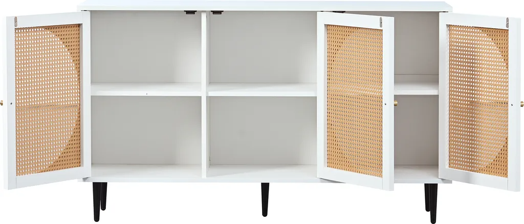 Sideboard Lena – Weiß – 129×40×76 cm