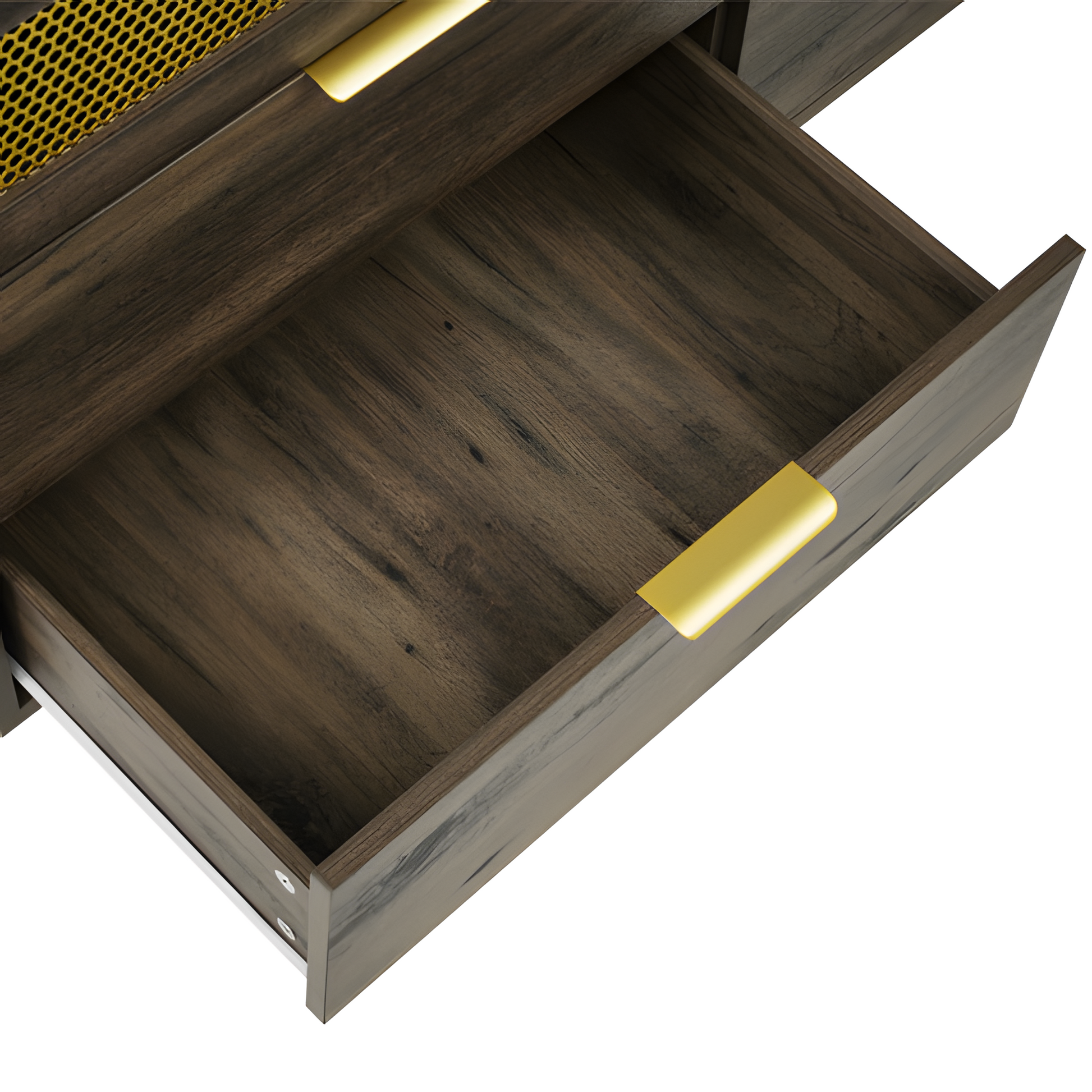 Sideboard „Ravena“ – 120 cm Kommode in Dunkelbraun mit Metallakzenten