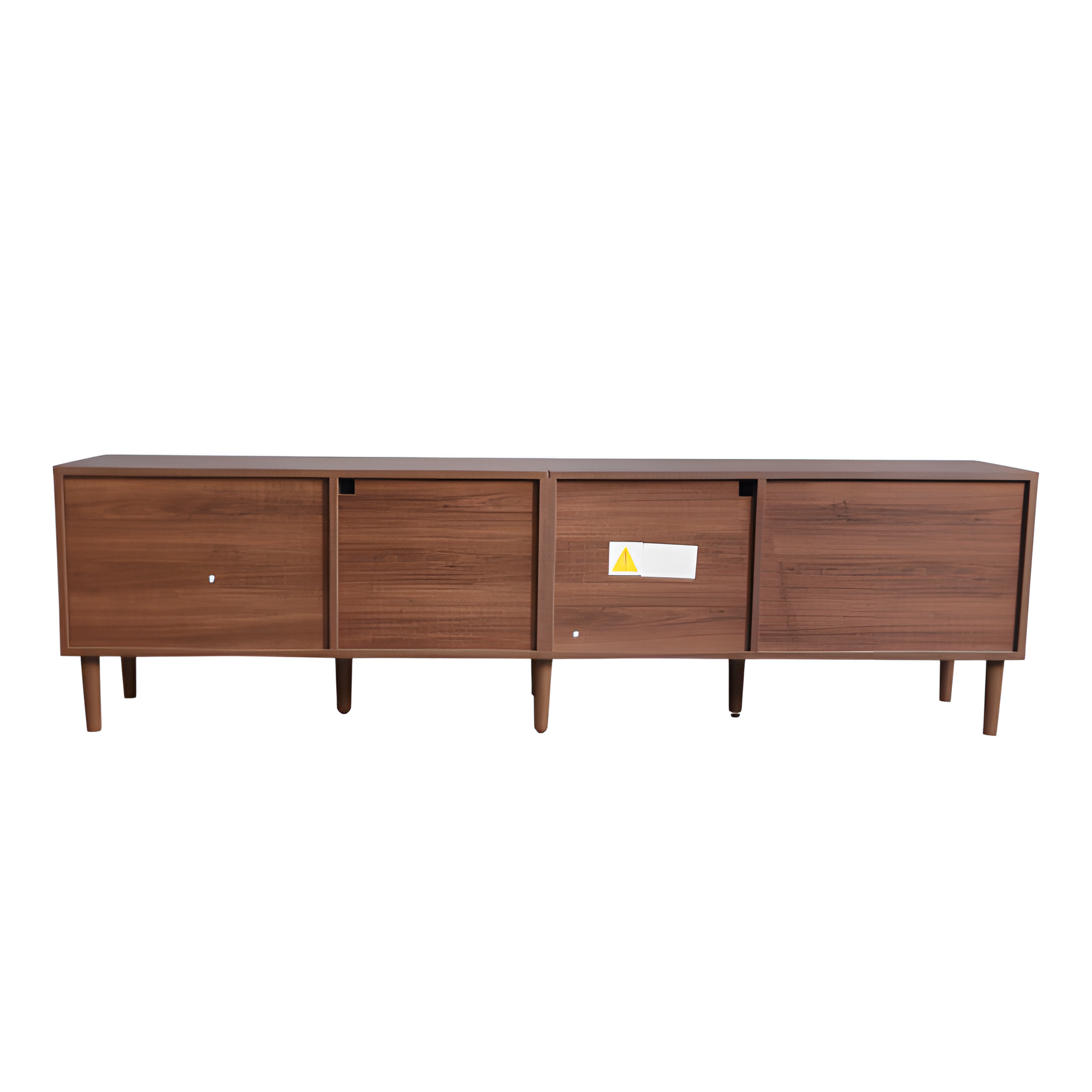TV-Schrank „RattanLux“ – 180 cm, LED, Rattan & Glas | Für Fernseher bis 80 Zoll