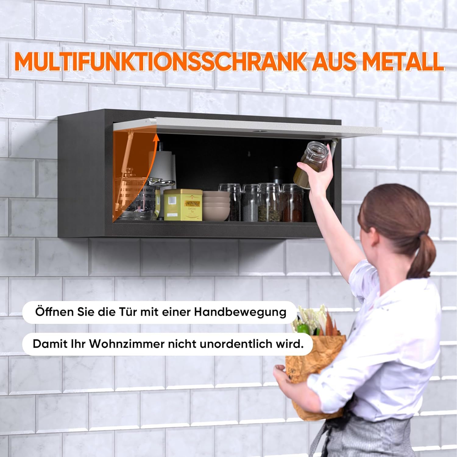 "WANDSYS" – Wandhängender Metallschrank mit Klapptür