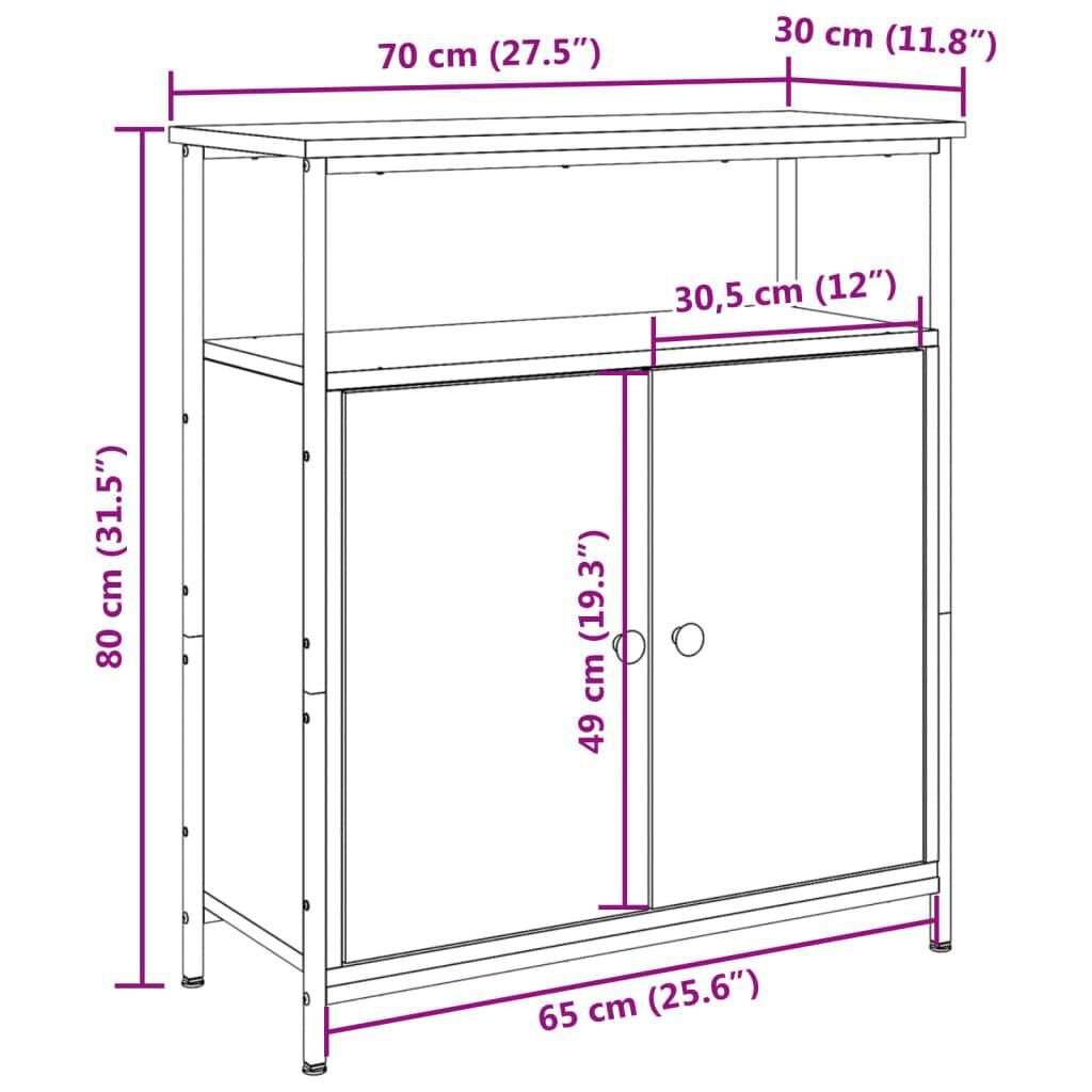Sideboard Altholz-Optik 70X30X80 Cm Holzwerkstoff