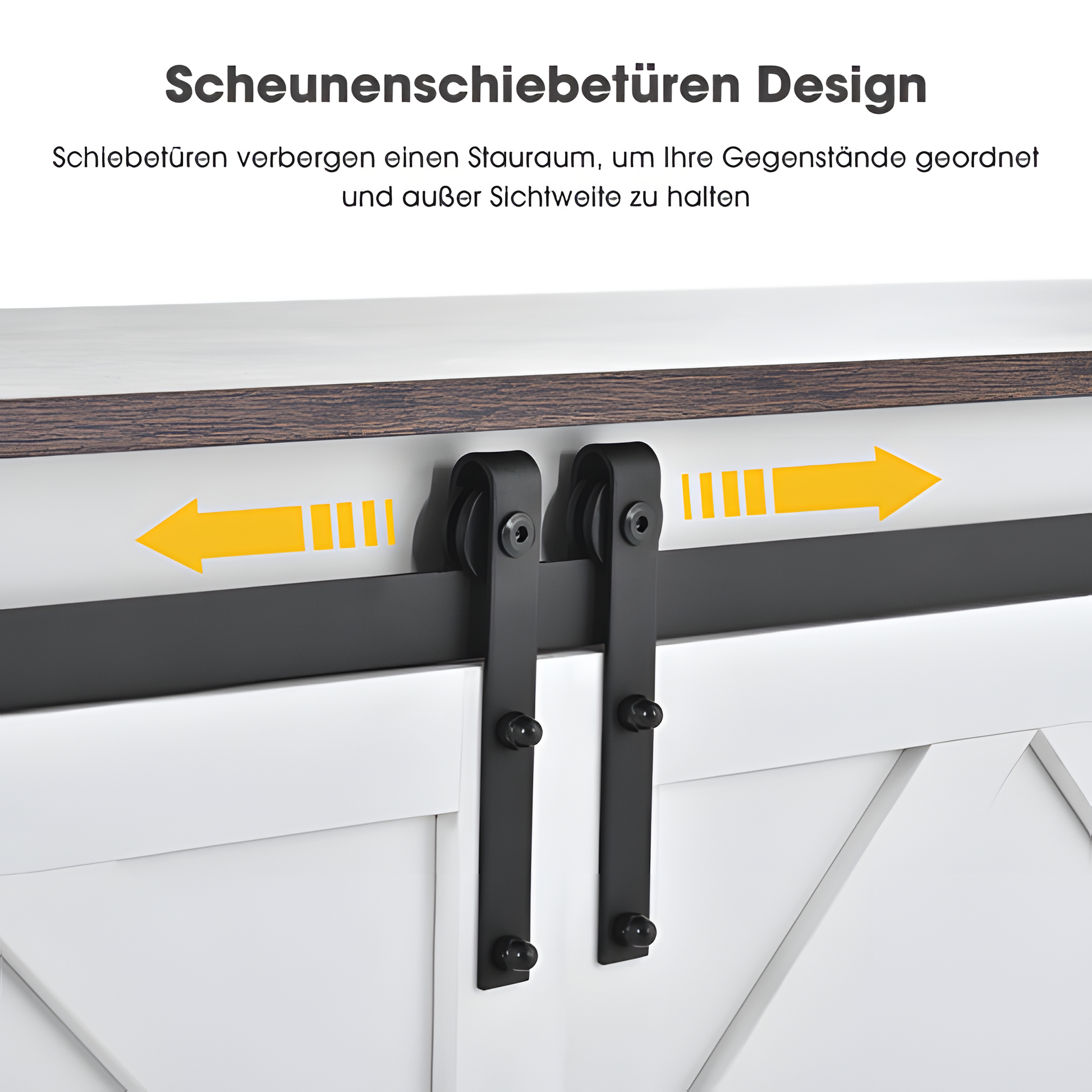 TV-Schrank „FARMSTYLE“ – mit Schiebetüren, verstellbaren Regalen & Landhausdesign