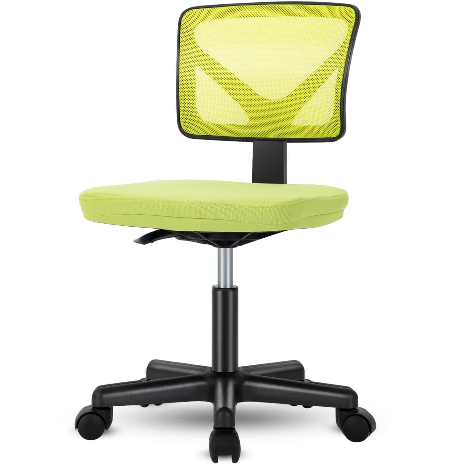 "SOLUNA" – Ergonomischer Drehstuhl ohne Armlehnen (Gelb, Orange, Blau)