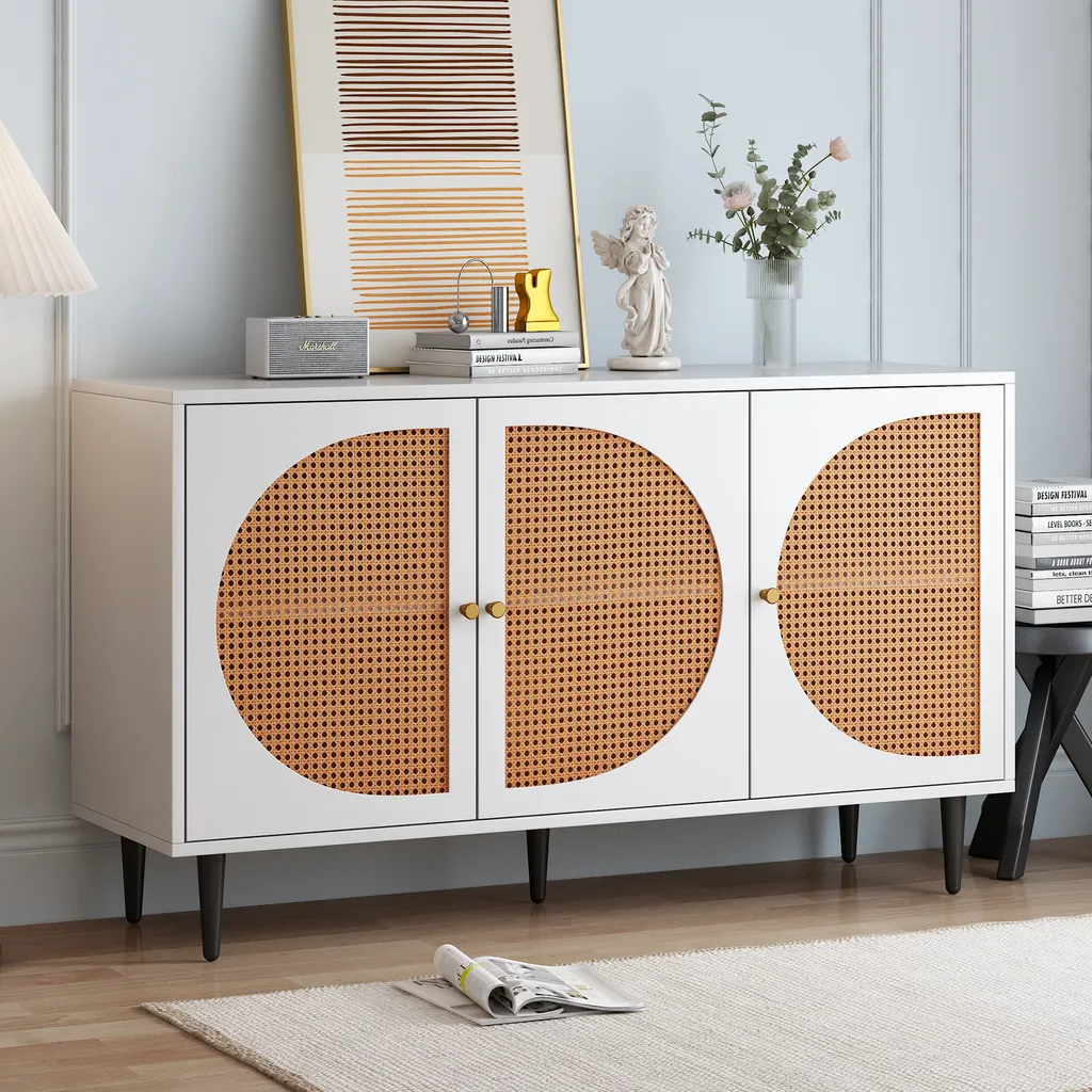 Sideboard Lena – Weiß – 129×40×76 cm