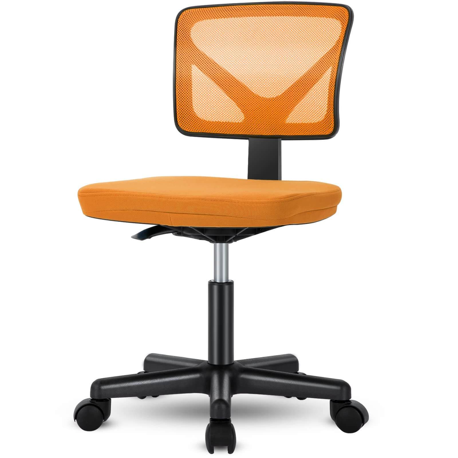 "SOLUNA" – Ergonomischer Drehstuhl ohne Armlehnen (Gelb, Orange, Blau)